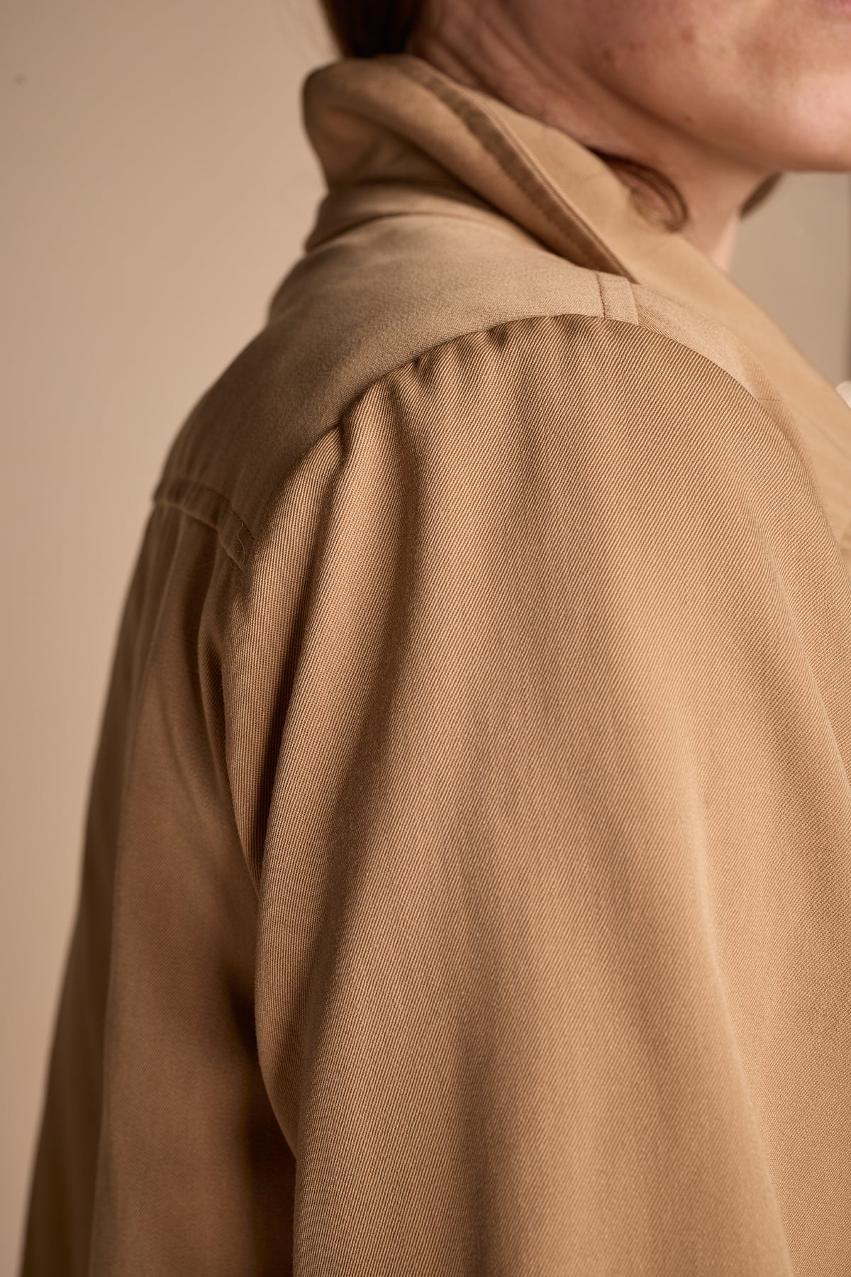 Yves Saint Laurent Fall/Winter 1975 Tan Gabardine Wool Chore Jacket