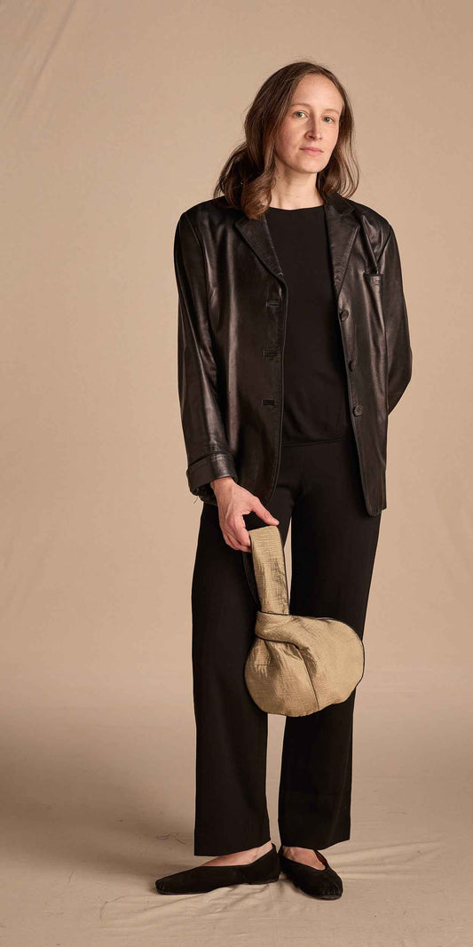 Calvin Klein Collection 2000s Black Lamb Leather Blazer