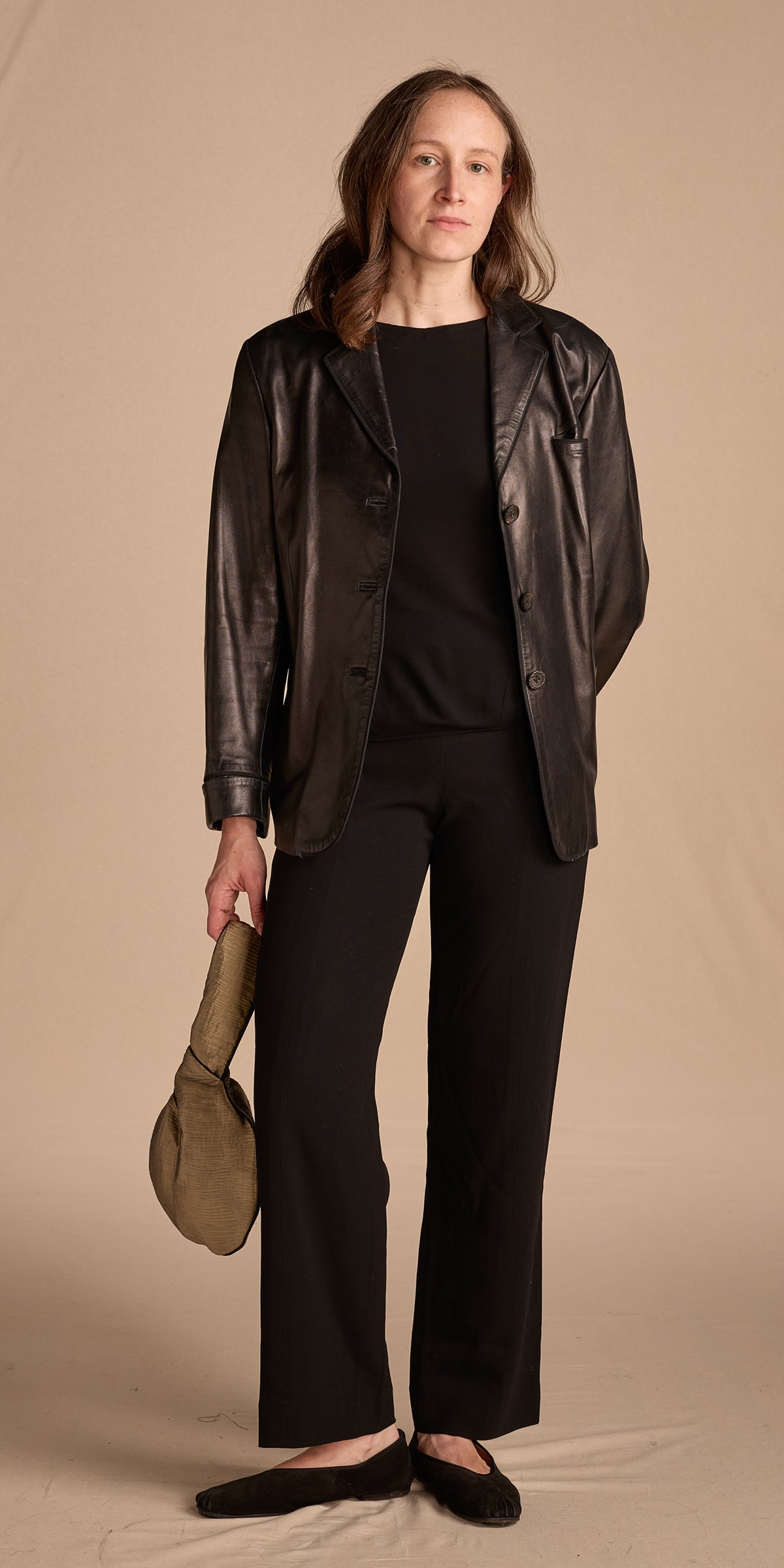 Calvin Klein Collection 2000s Black Lamb Leather Blazer