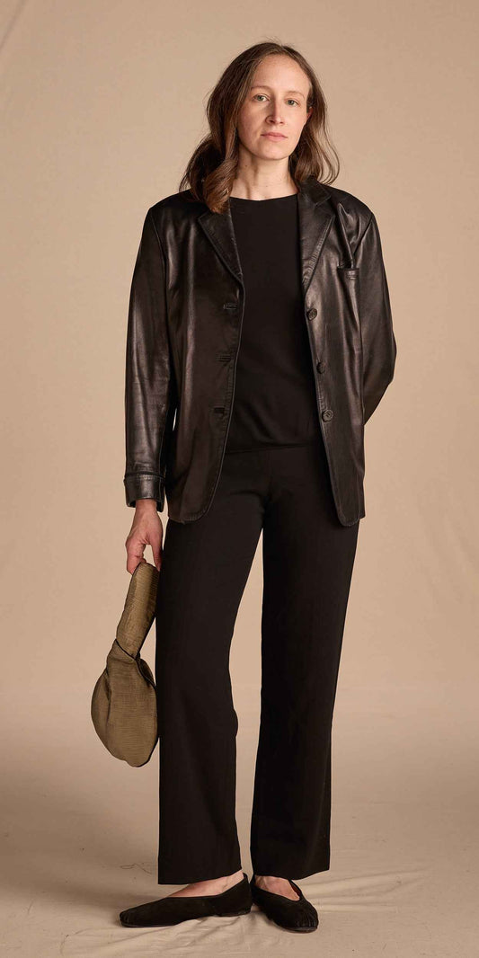 Calvin Klein Collection 2000s Black Lamb Leather Blazer