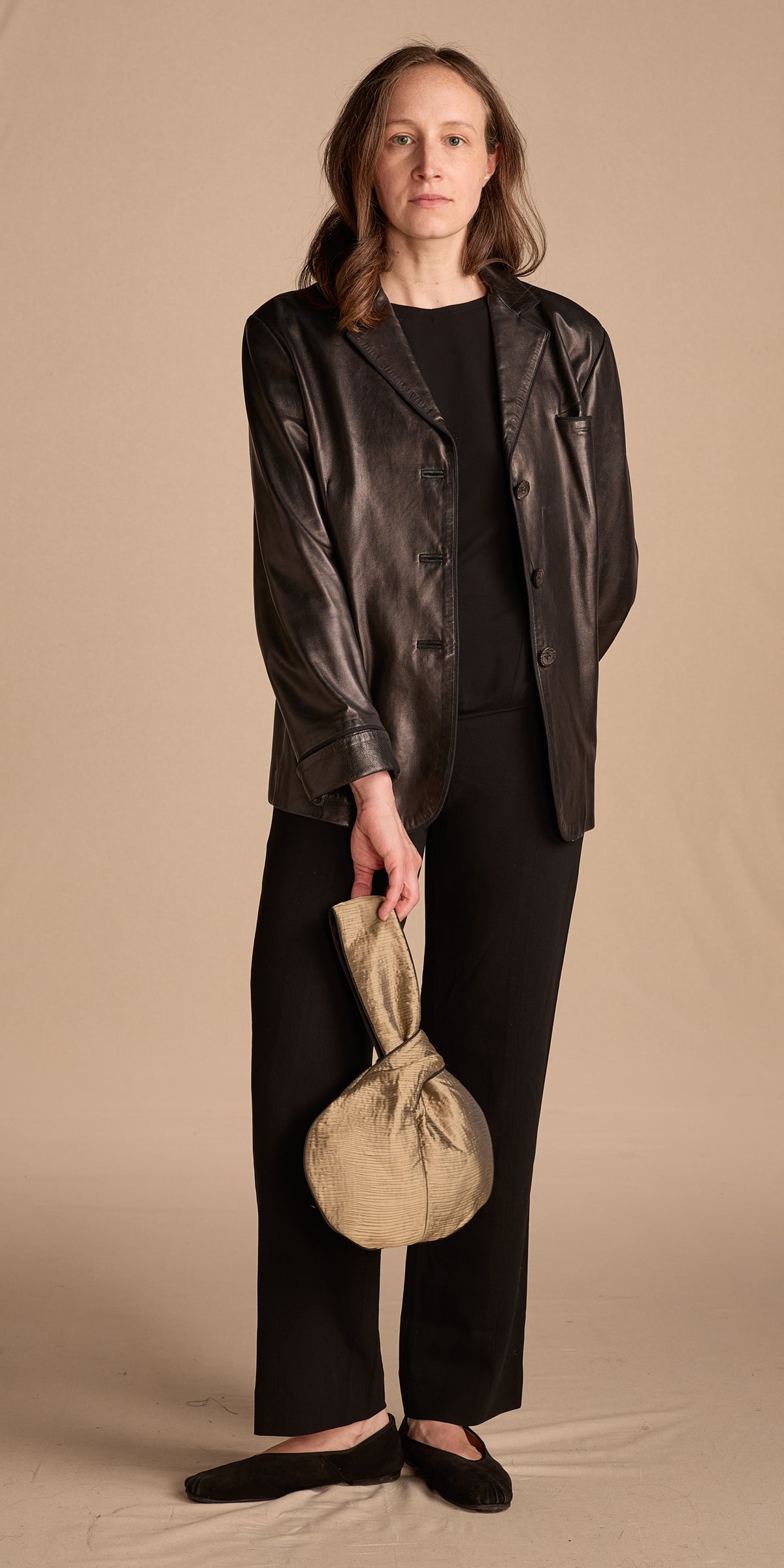 Jim Thompson 1990s-2000s Sage Plissé Shot Silk Knot Bag