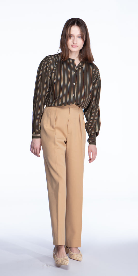 Yves Saint Laurent wool pleated trousers