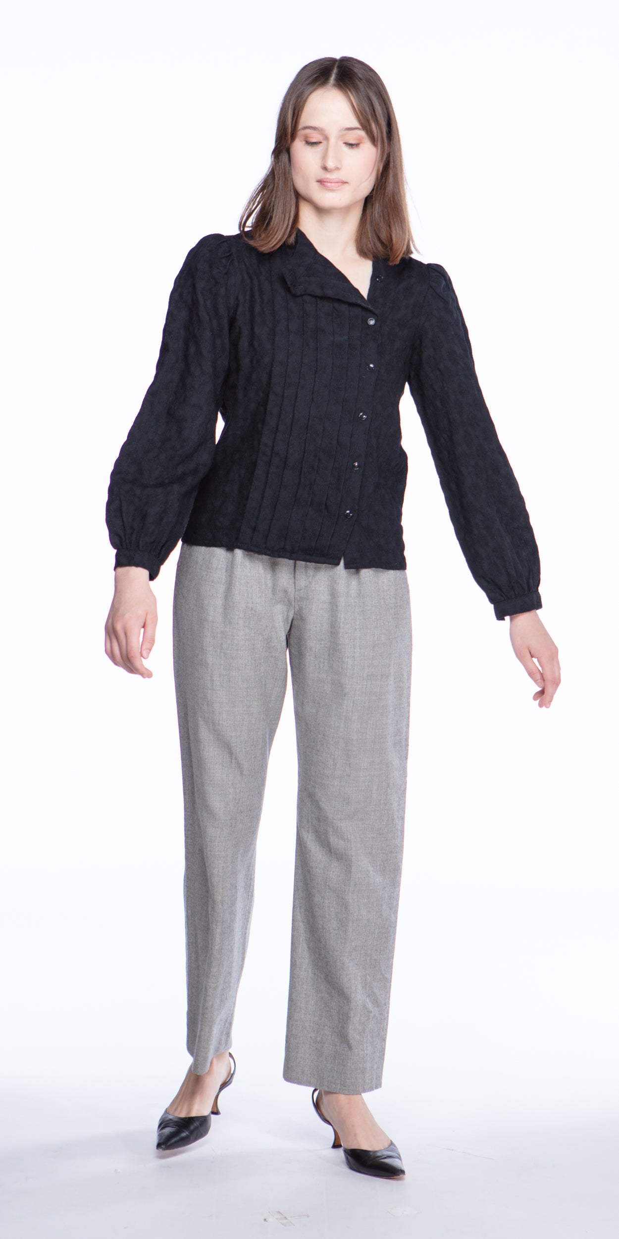 Oscar de la Renta textured wool blouse