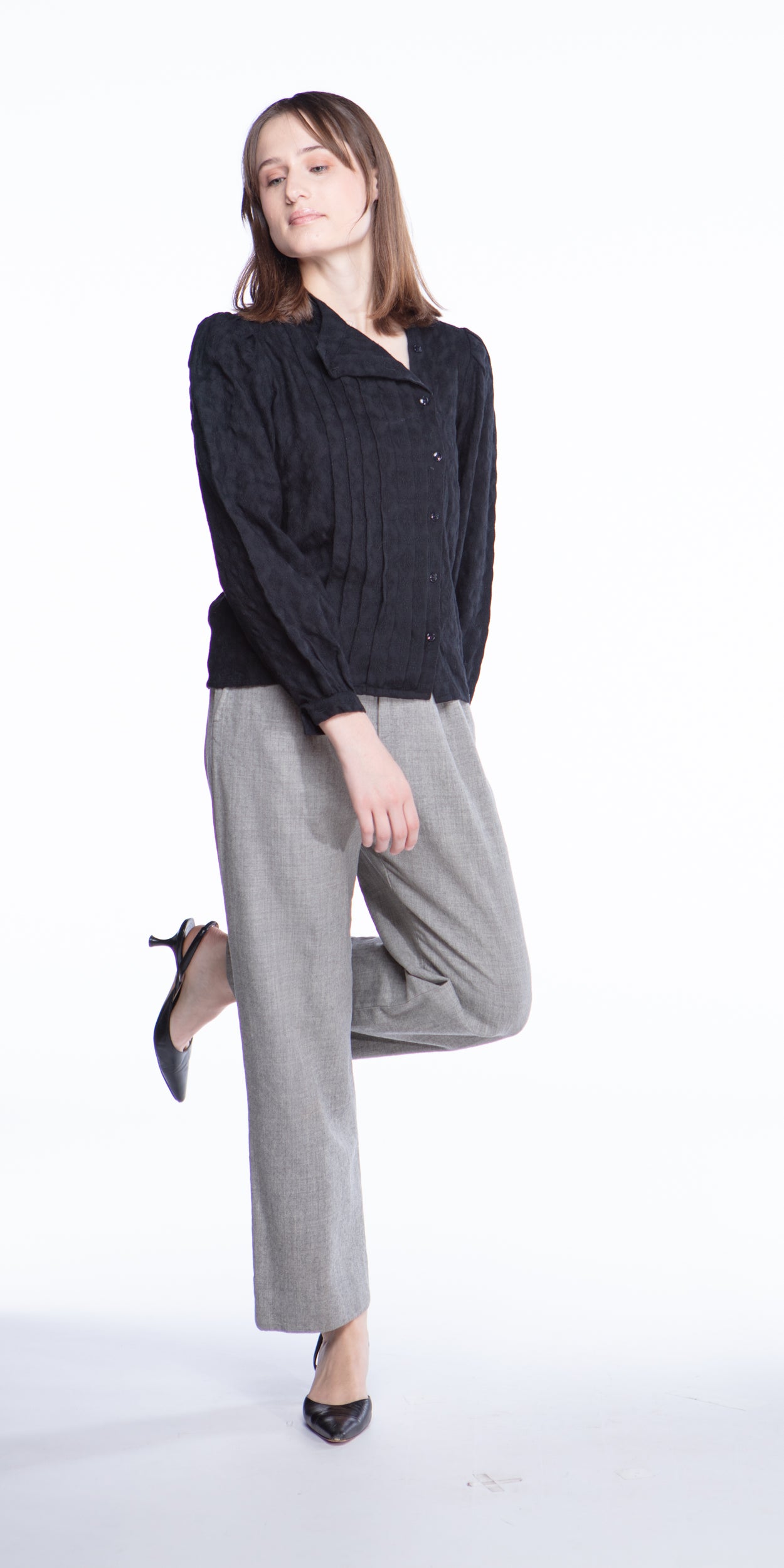 Oscar de la Renta textured wool blouse