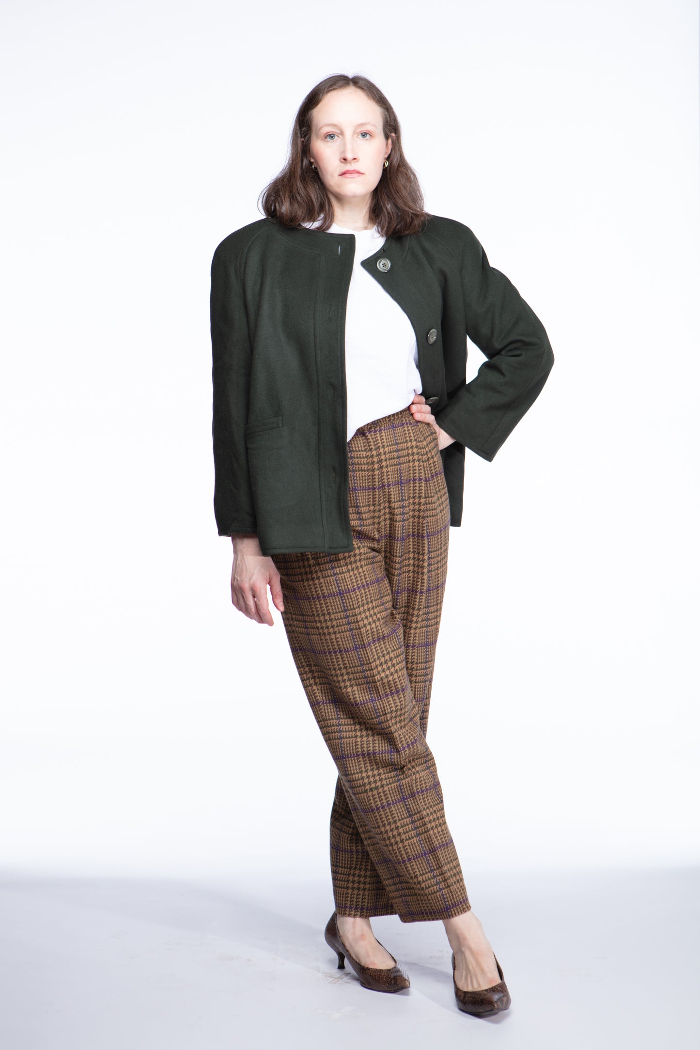 Valentino wool plaid trouser pants