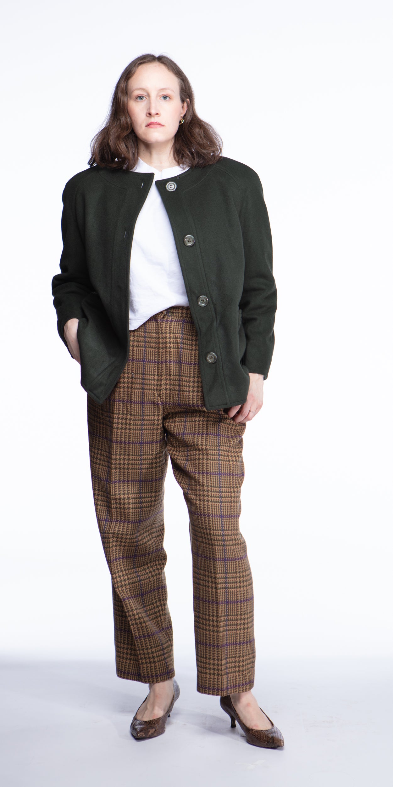 Valentino wool plaid trouser pants