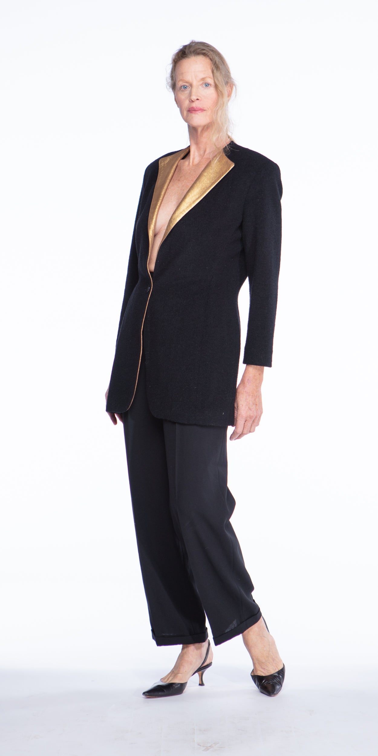 Donna Karan gold lapel blazer