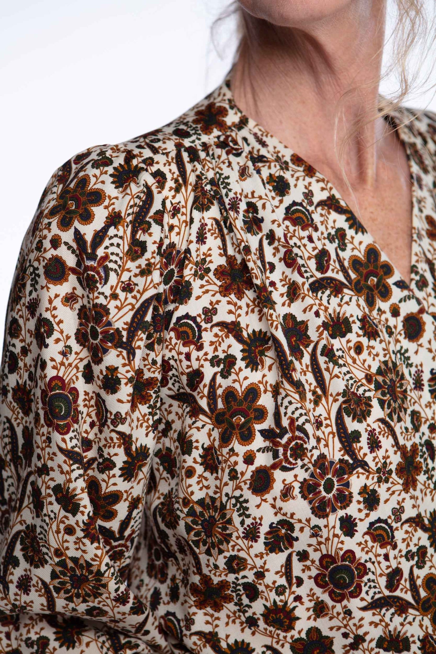 Yves Saint Laurent floral printed wool wrap blouse
