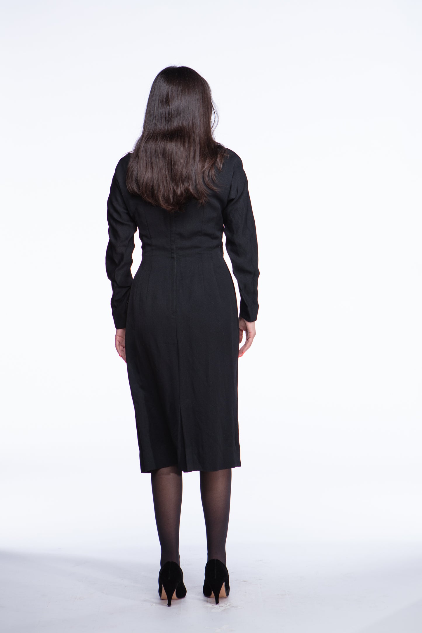 Crepe 1940s asymmetric dress