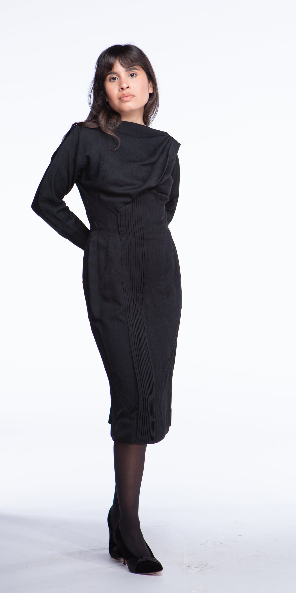 Crepe 1940s asymmetric dress