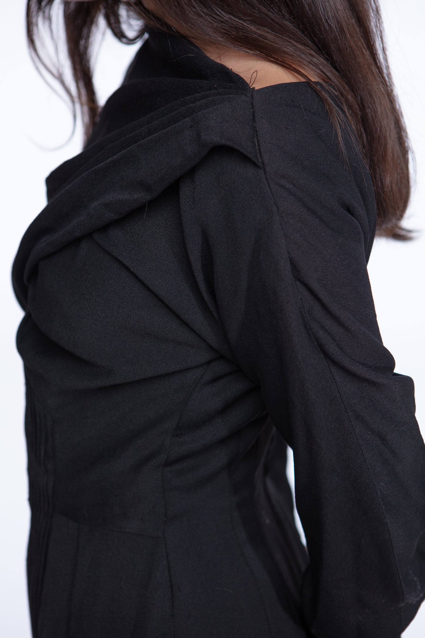 Crepe 1940s asymmetric dress