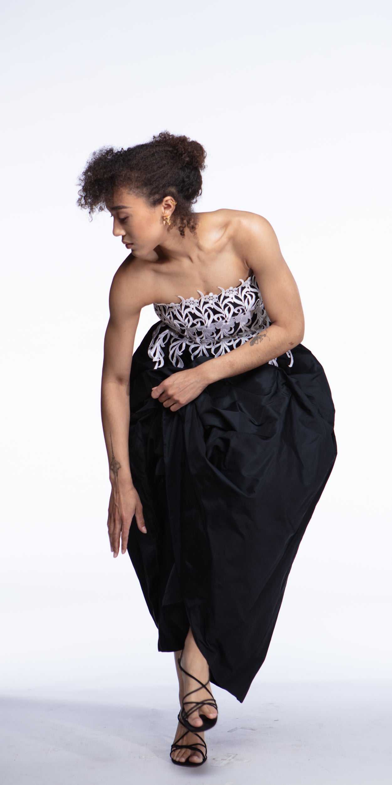 Travilla guipure lace gown