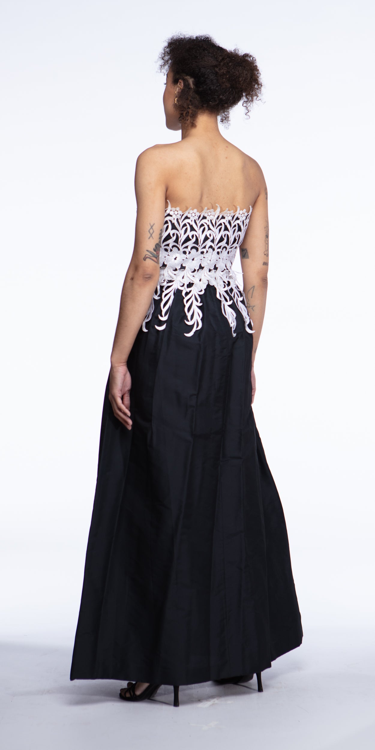Travilla guipure lace gown