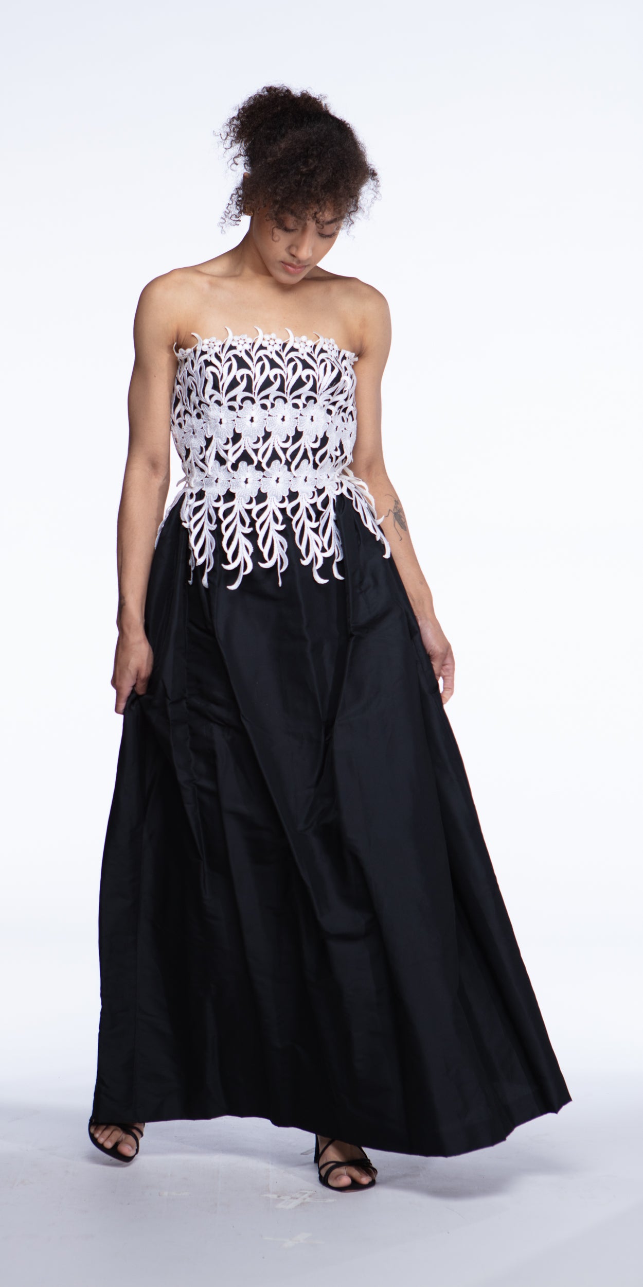 Travilla guipure lace gown