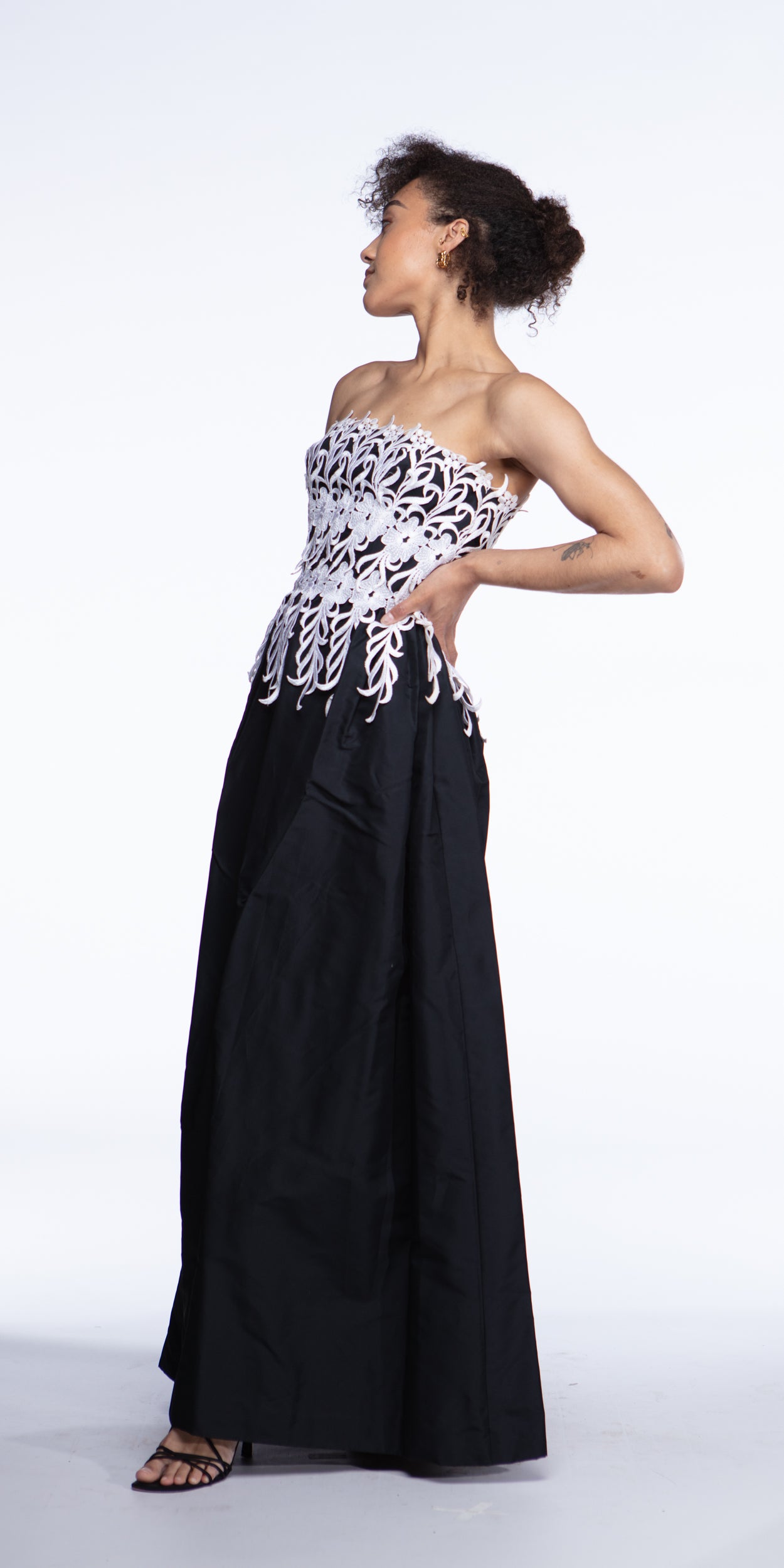Travilla guipure lace gown