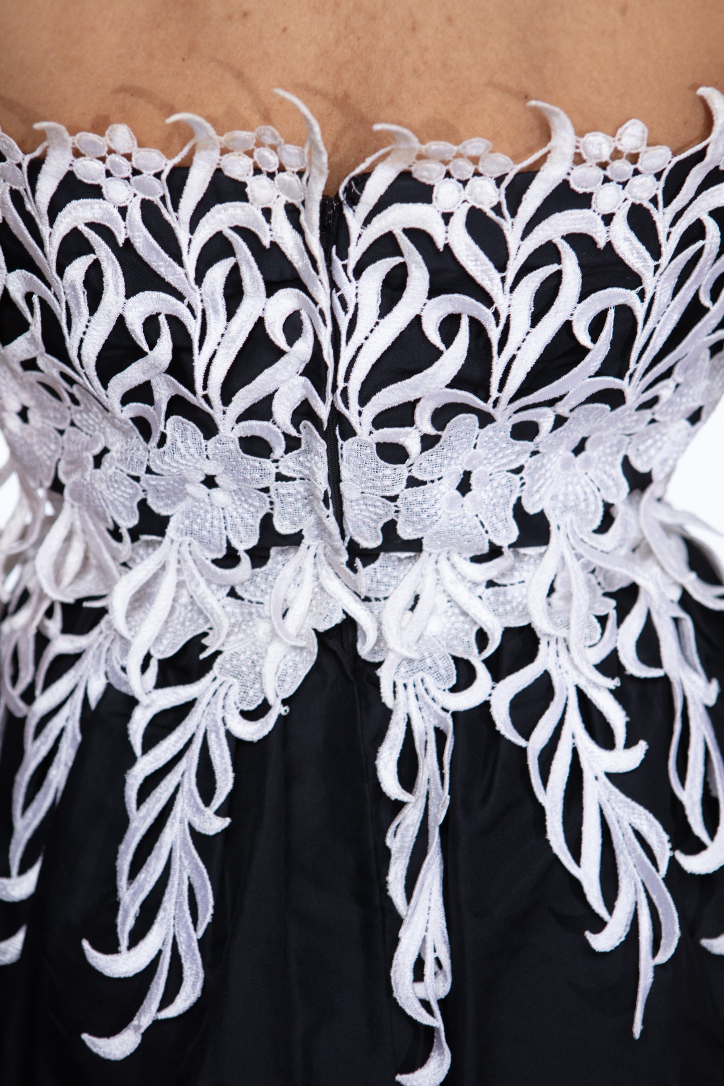 Travilla guipure lace gown