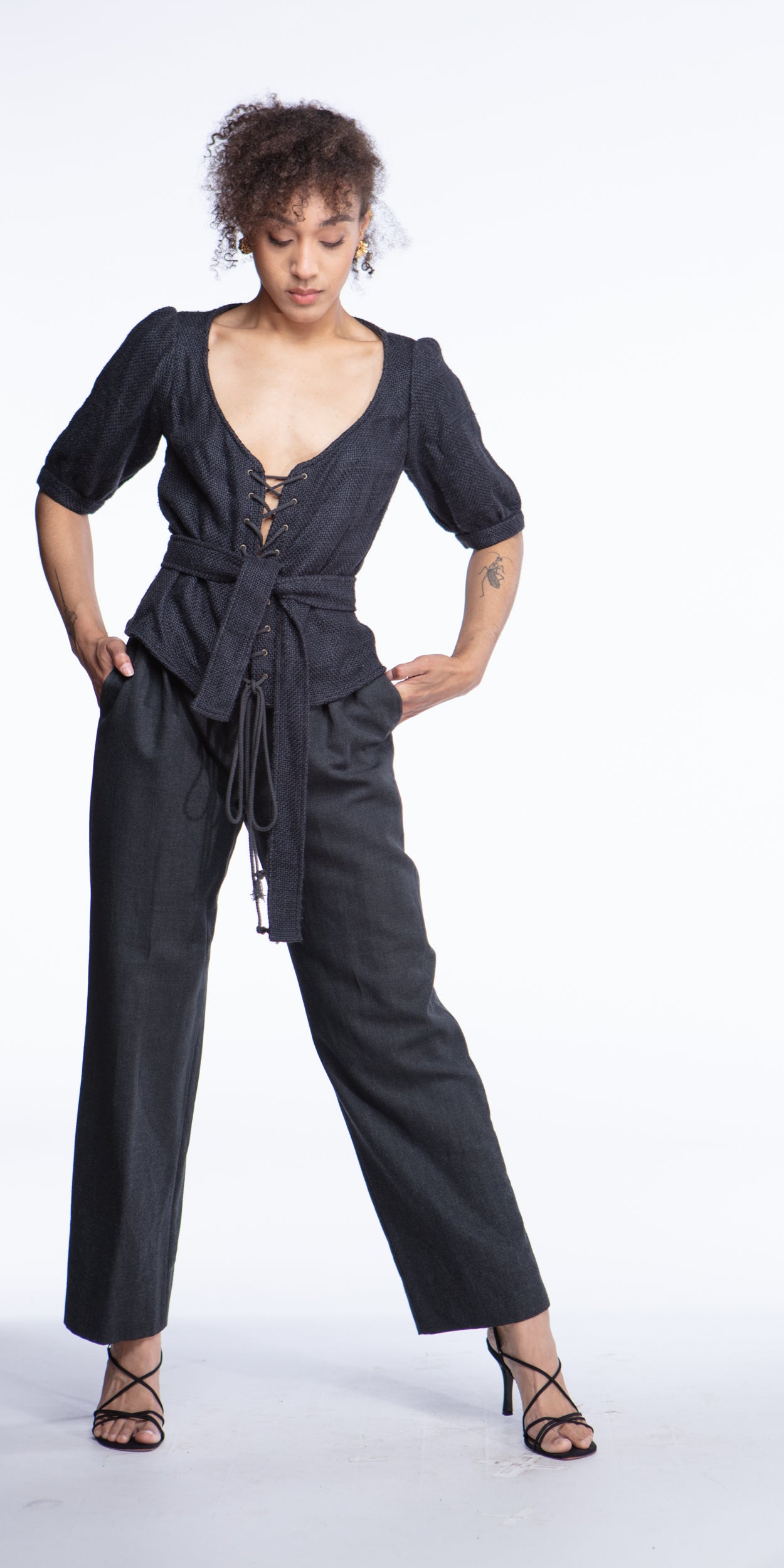 Yves Saint Laurent FW 2006 NWT lace up top