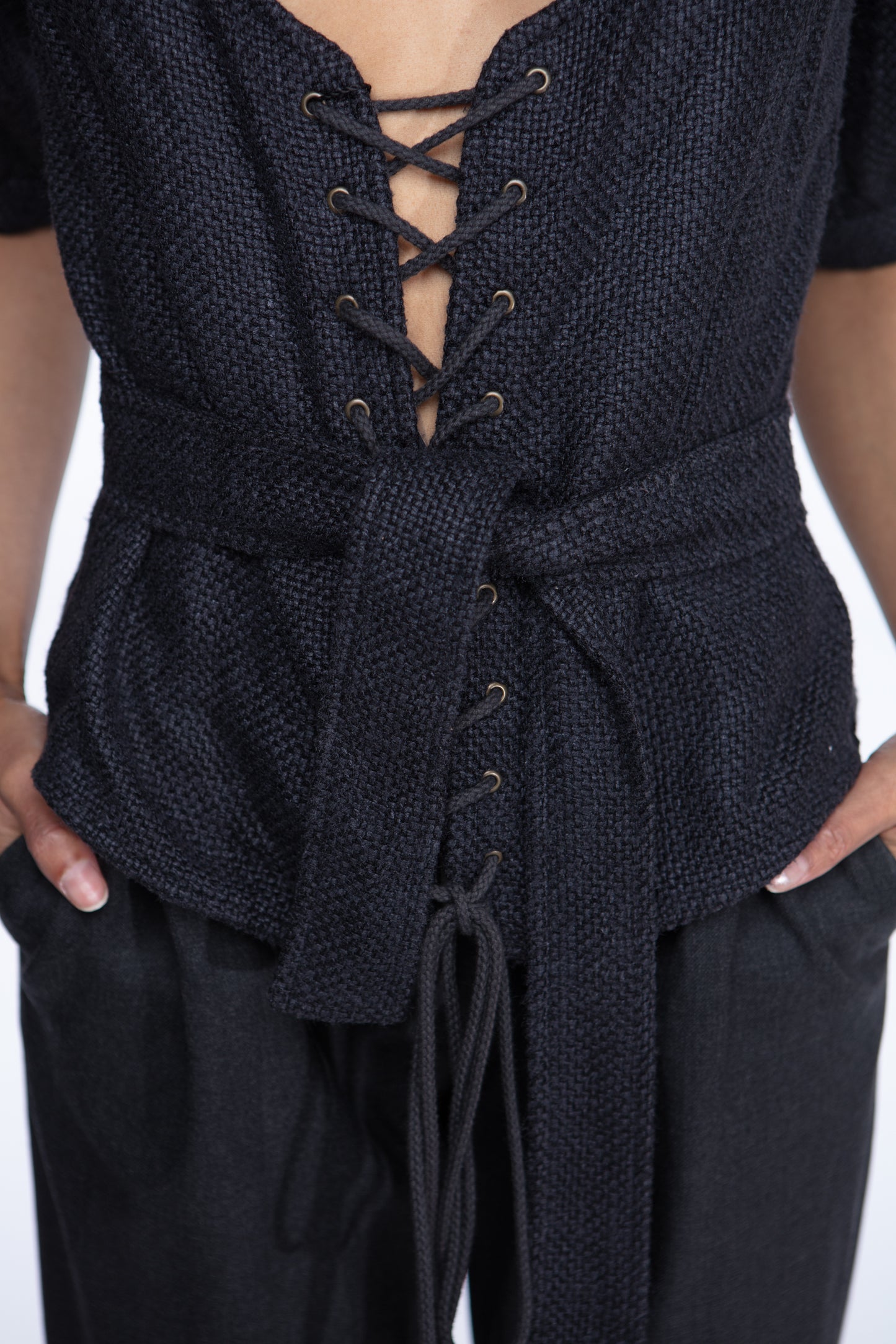 Yves Saint Laurent FW 2006 NWT lace up top