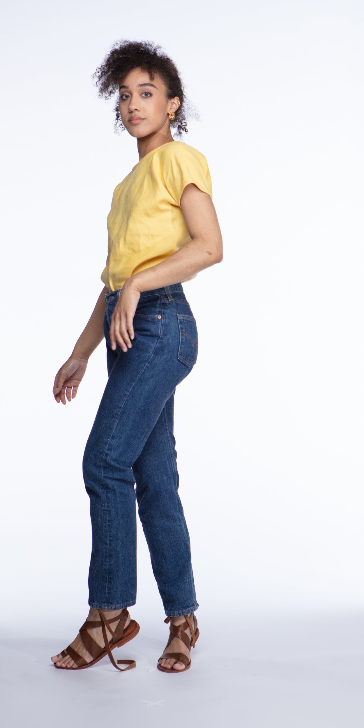 Emanuel Ungaro marigold linen blouse