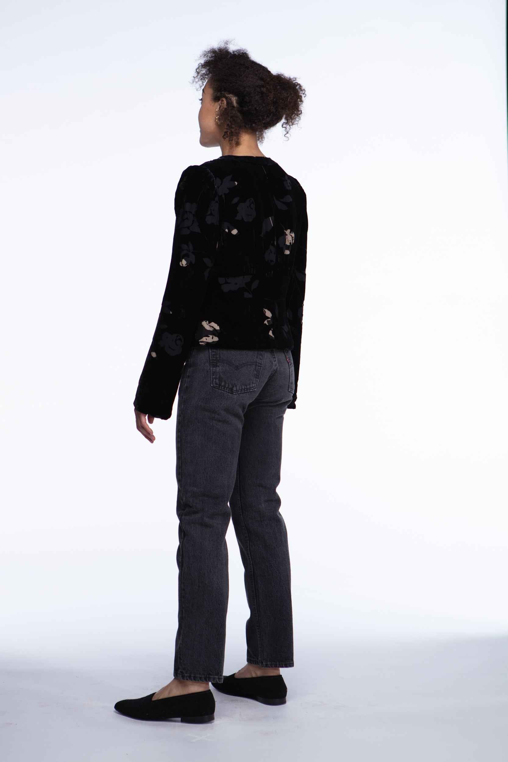 Armani Collezioni silk blend velvet blouse