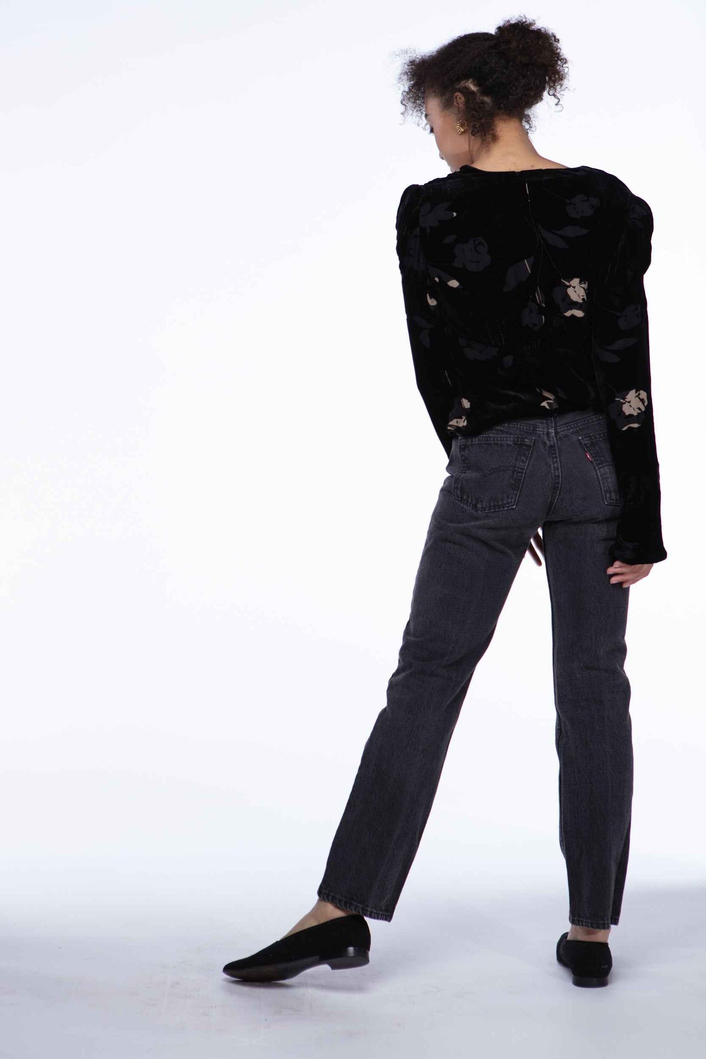 Armani Collezioni silk blend velvet blouse