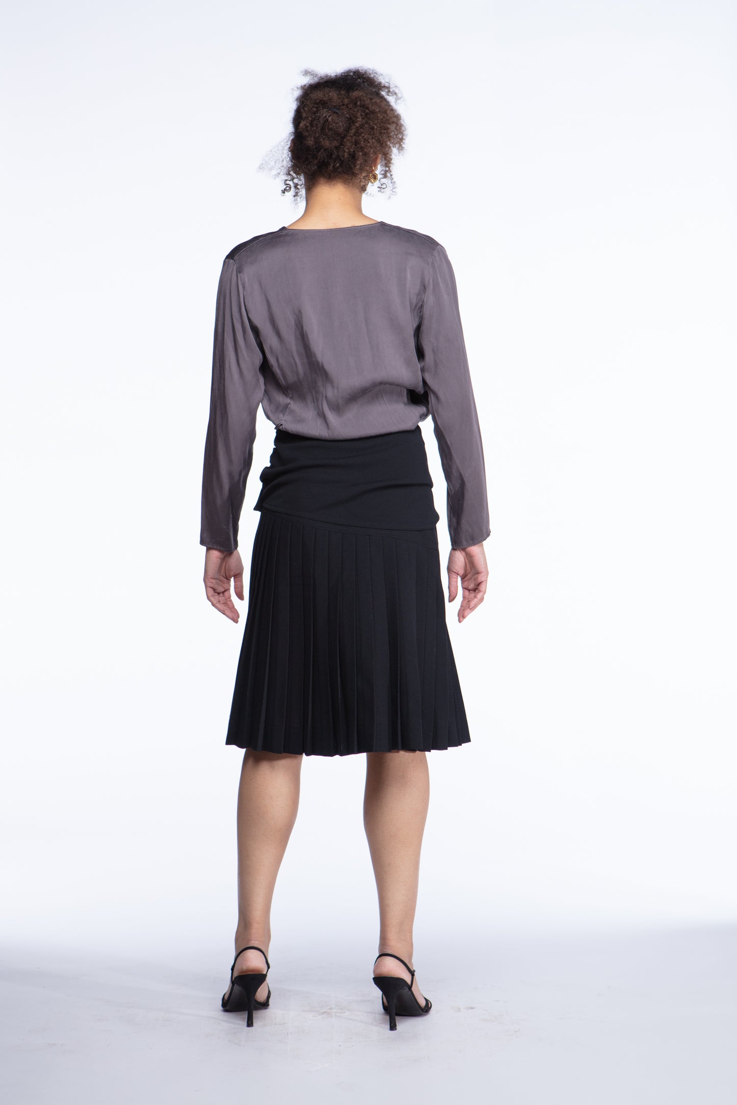 Silk charmeuse wrap top