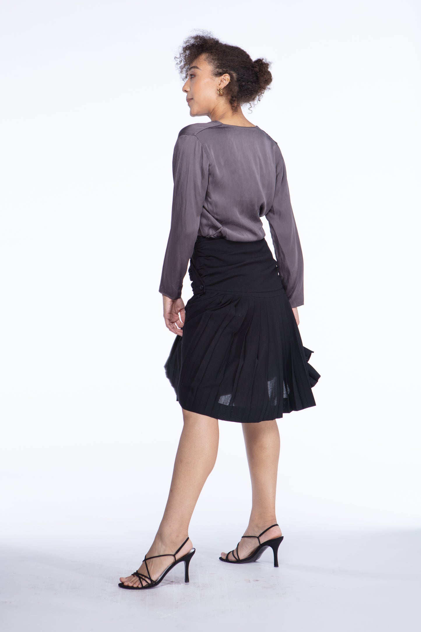 Silk charmeuse wrap top