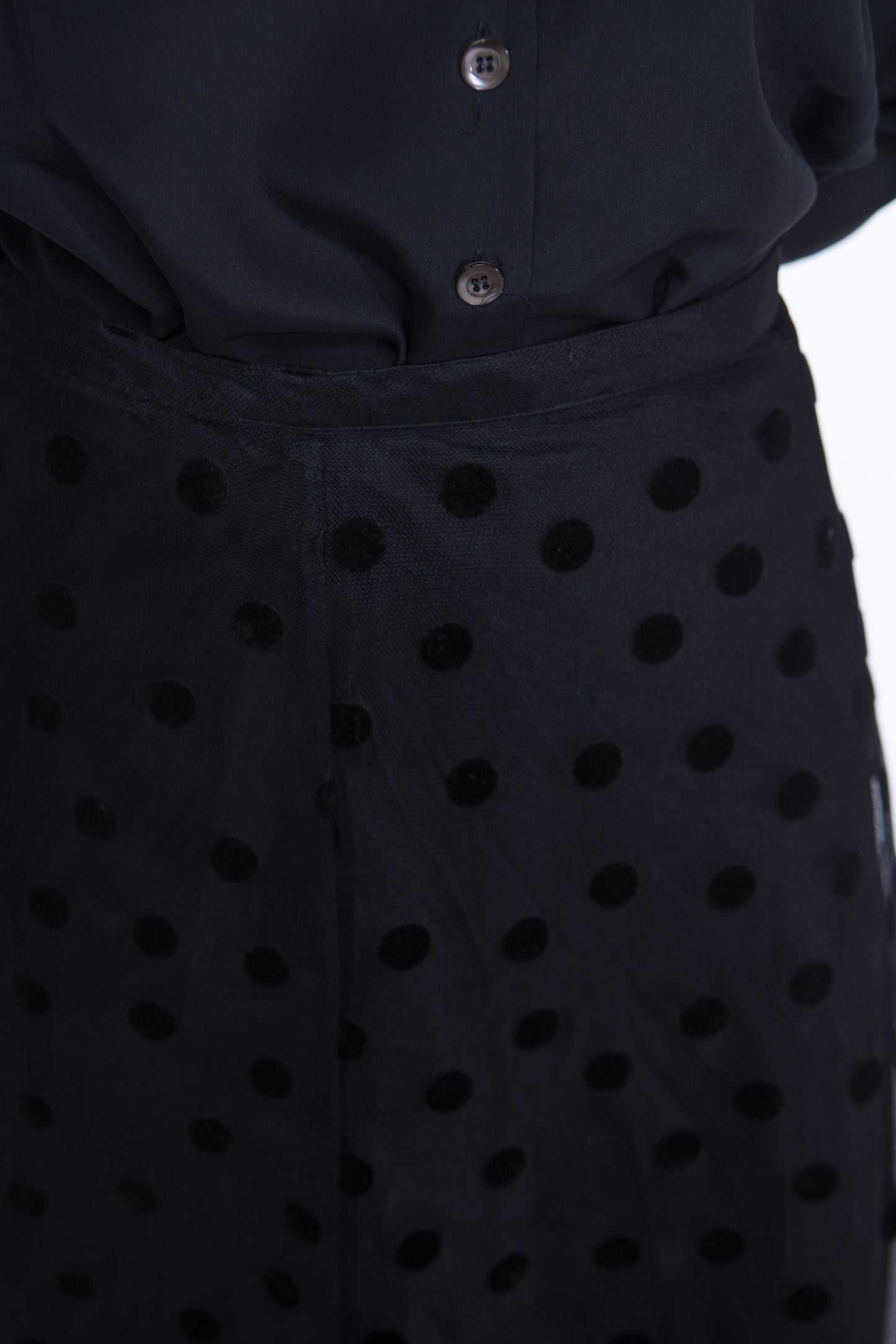 Tulle black polka dot skirt