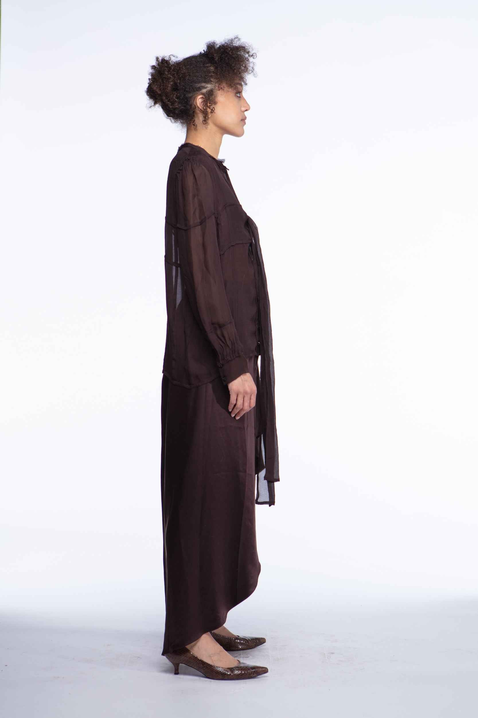 Yves Saint Laurent geometric tie blouse