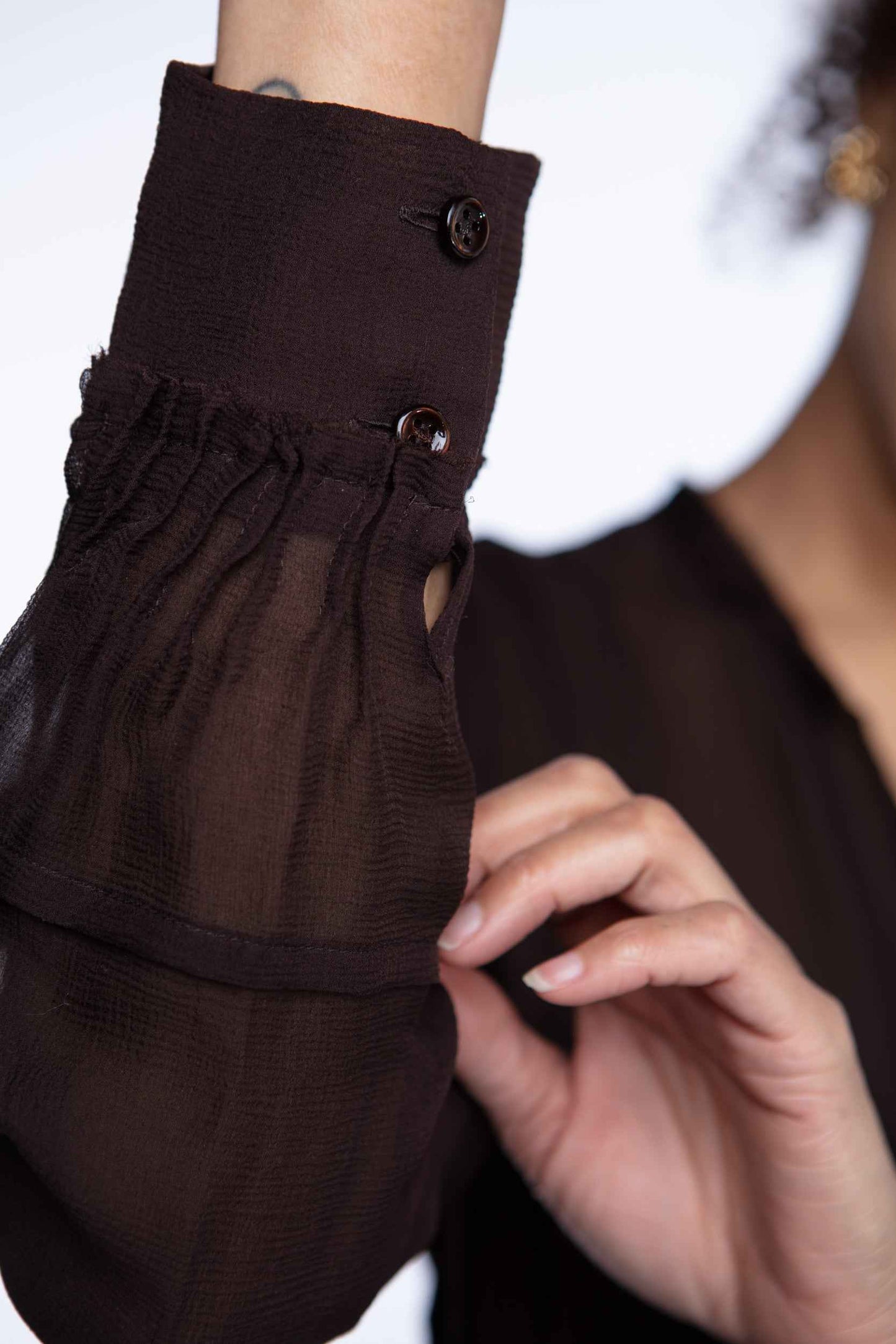 Yves Saint Laurent geometric tie blouse