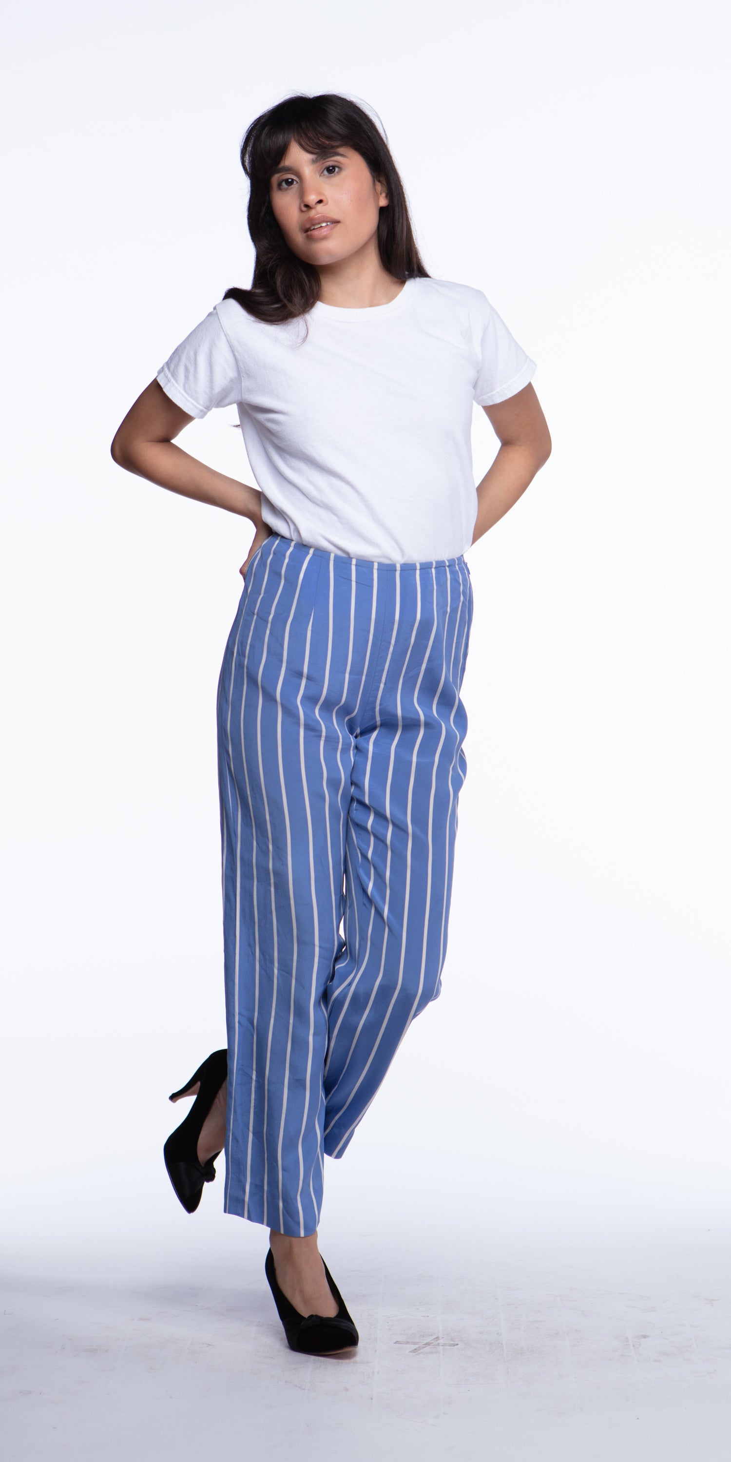 Silk striped pants store