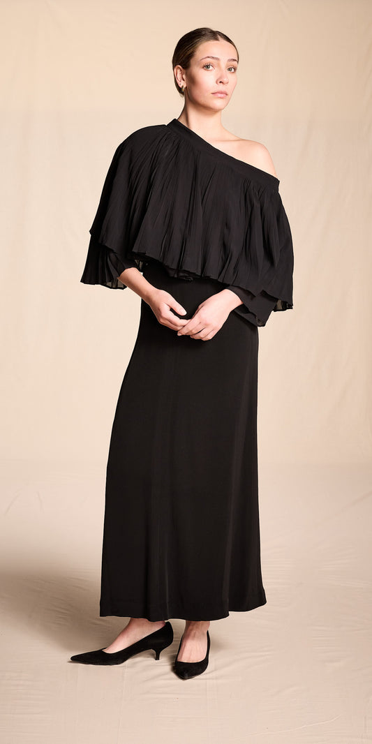 Yves Saint Laurent 1980s Black Formal Skirt
