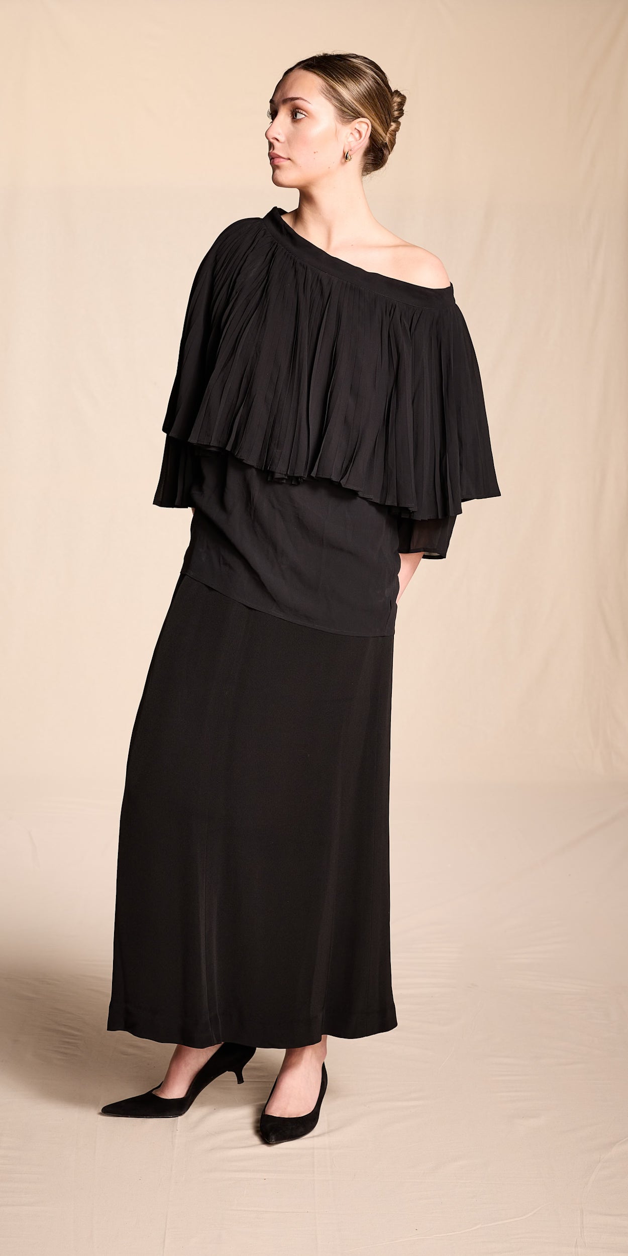Yves Saint Laurent 1980s Black Formal Skirt