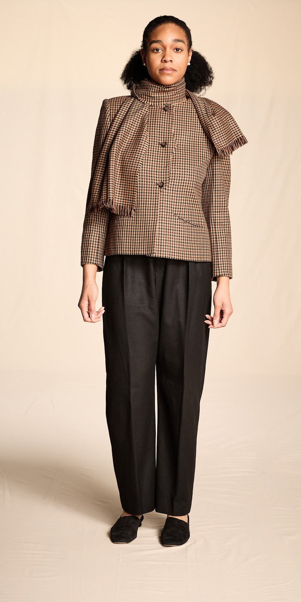 Yves Saint Laurent 1990s Black Wool Pleated Trousers