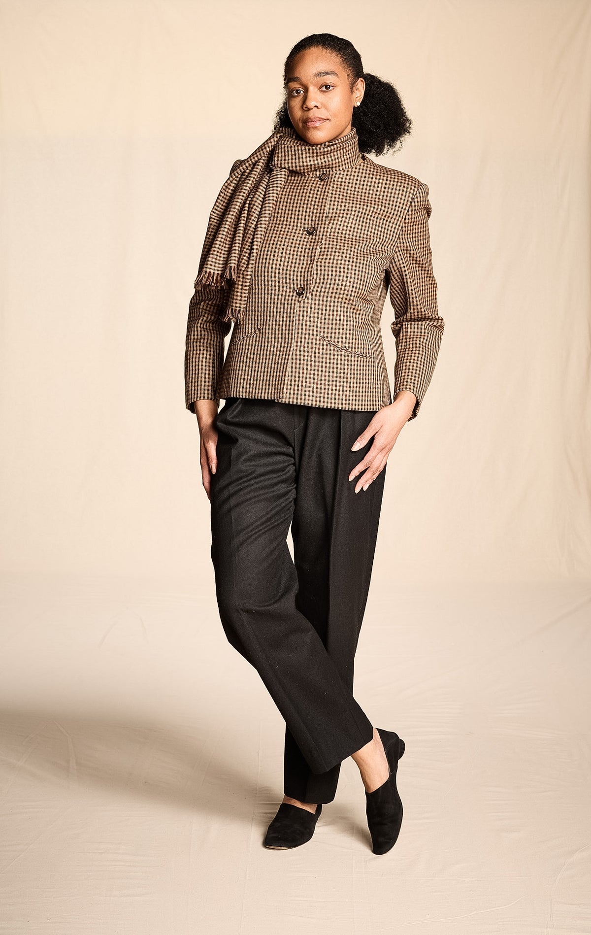 Yves Saint Laurent 1990s Black Wool Pleated Trousers