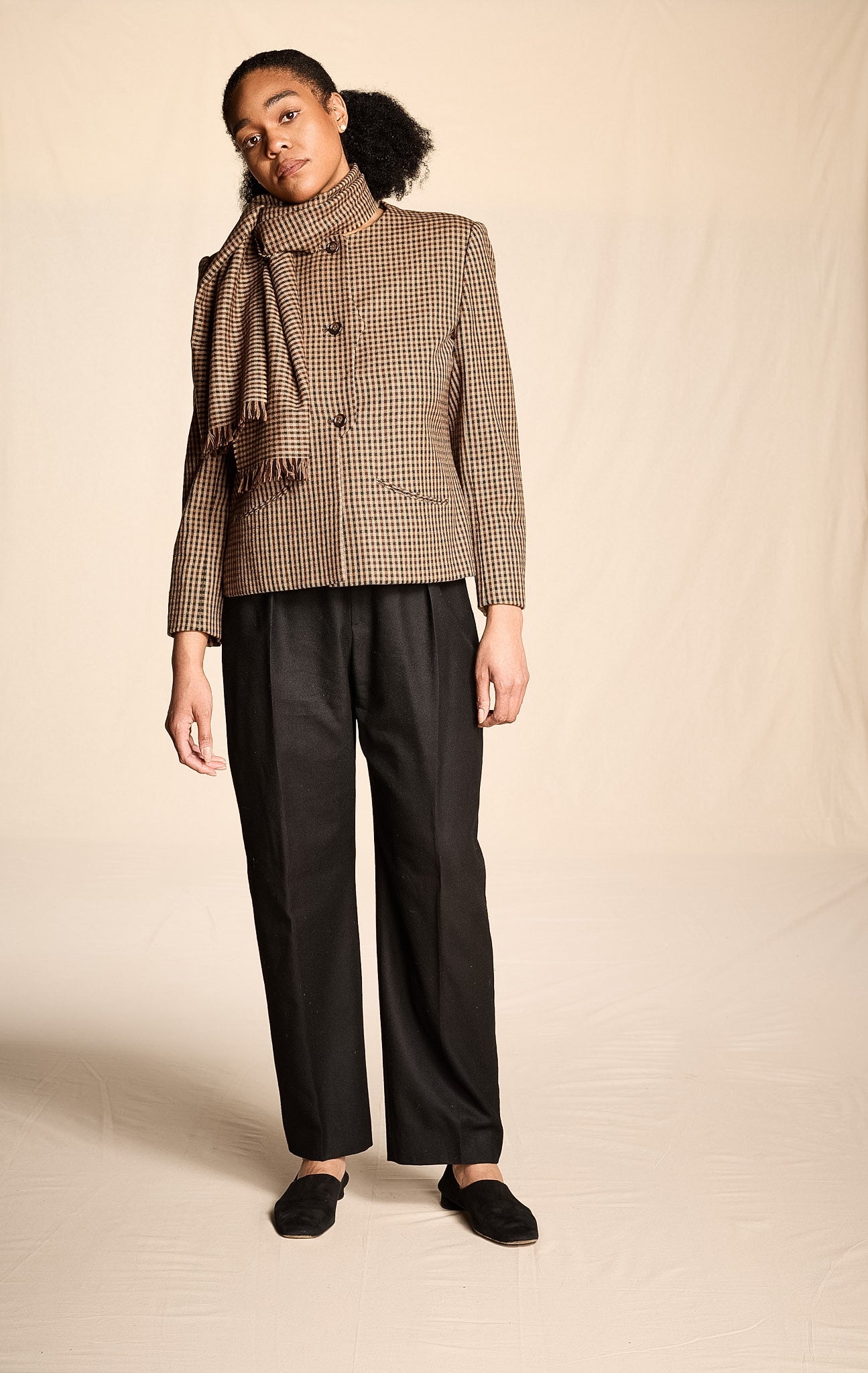Yves Saint Laurent 1990s Black Wool Pleated Trousers