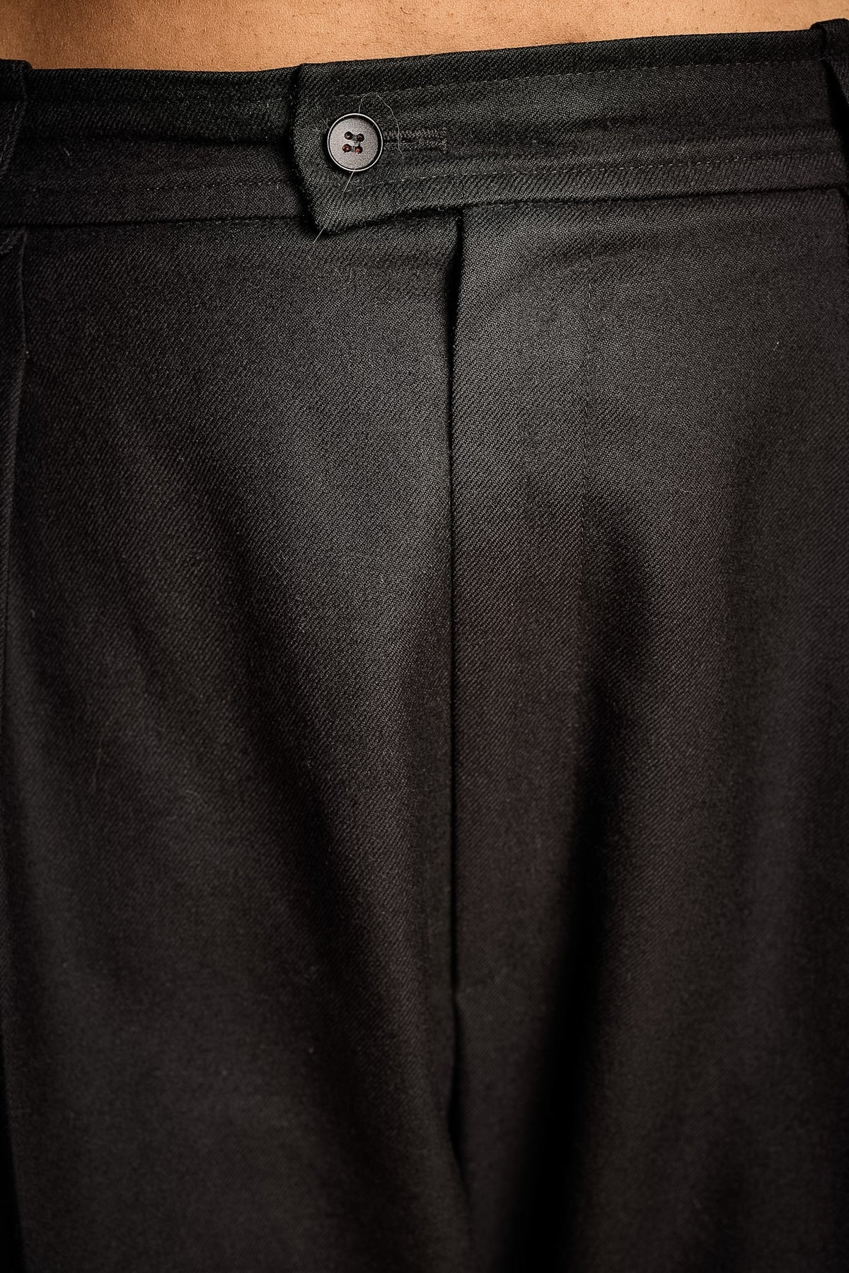 Yves Saint Laurent 1990s Black Wool Pleated Trousers