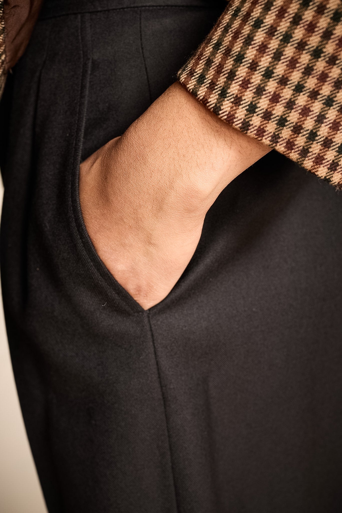 Yves Saint Laurent 1990s Black Wool Pleated Trousers