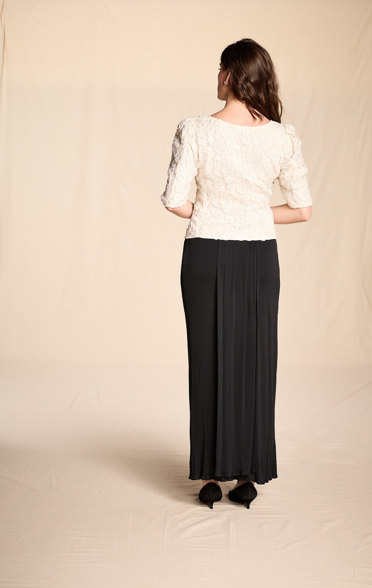 Yves Saint Laurent Cream 1980s Soutache Lace Bodice Top