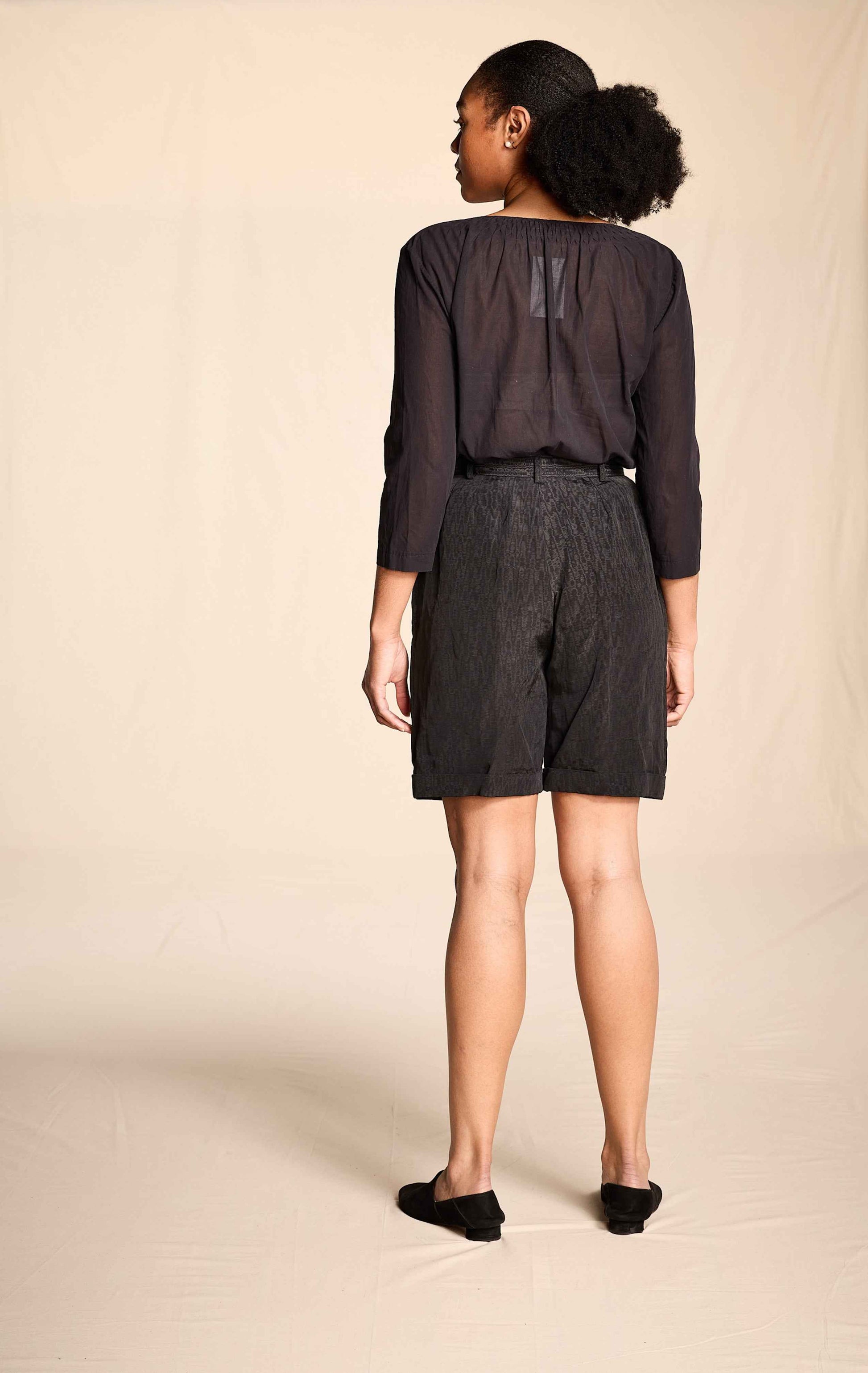 Yves Saint Laurent Spring/Summer 1991 Black Moire Shorts