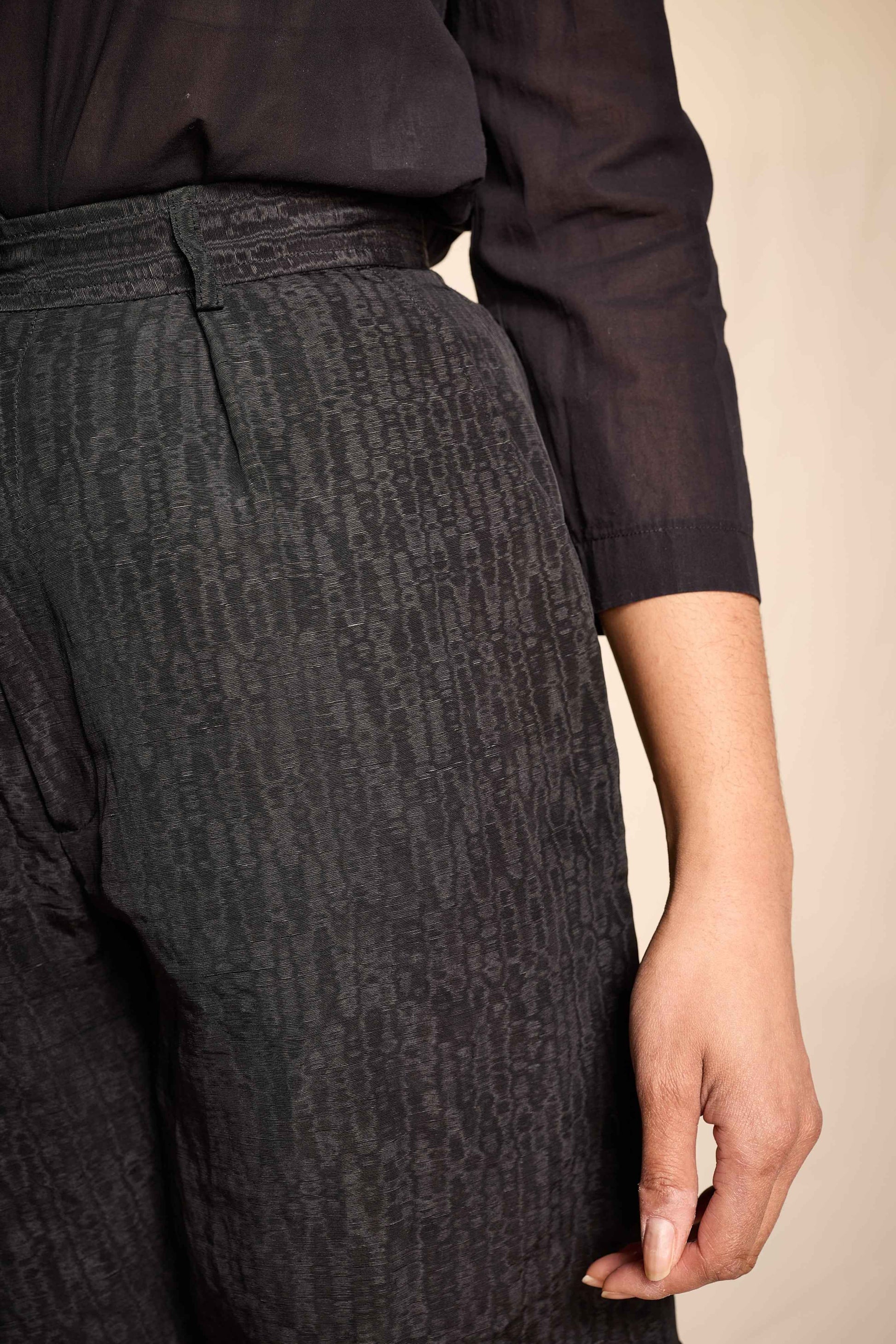 Yves Saint Laurent Spring/Summer 1991 Black Moire Shorts