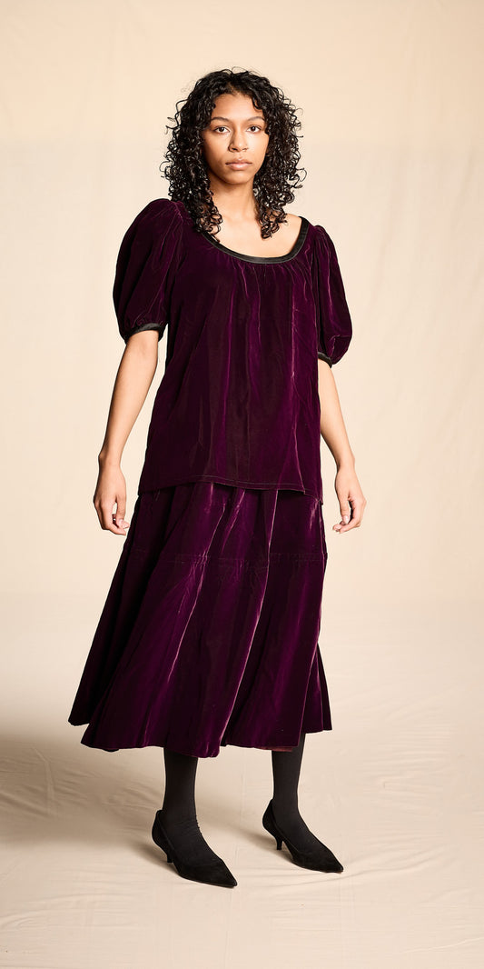 Yves Saint Laurent 1970s-1980s Violet Velvet Ensemble