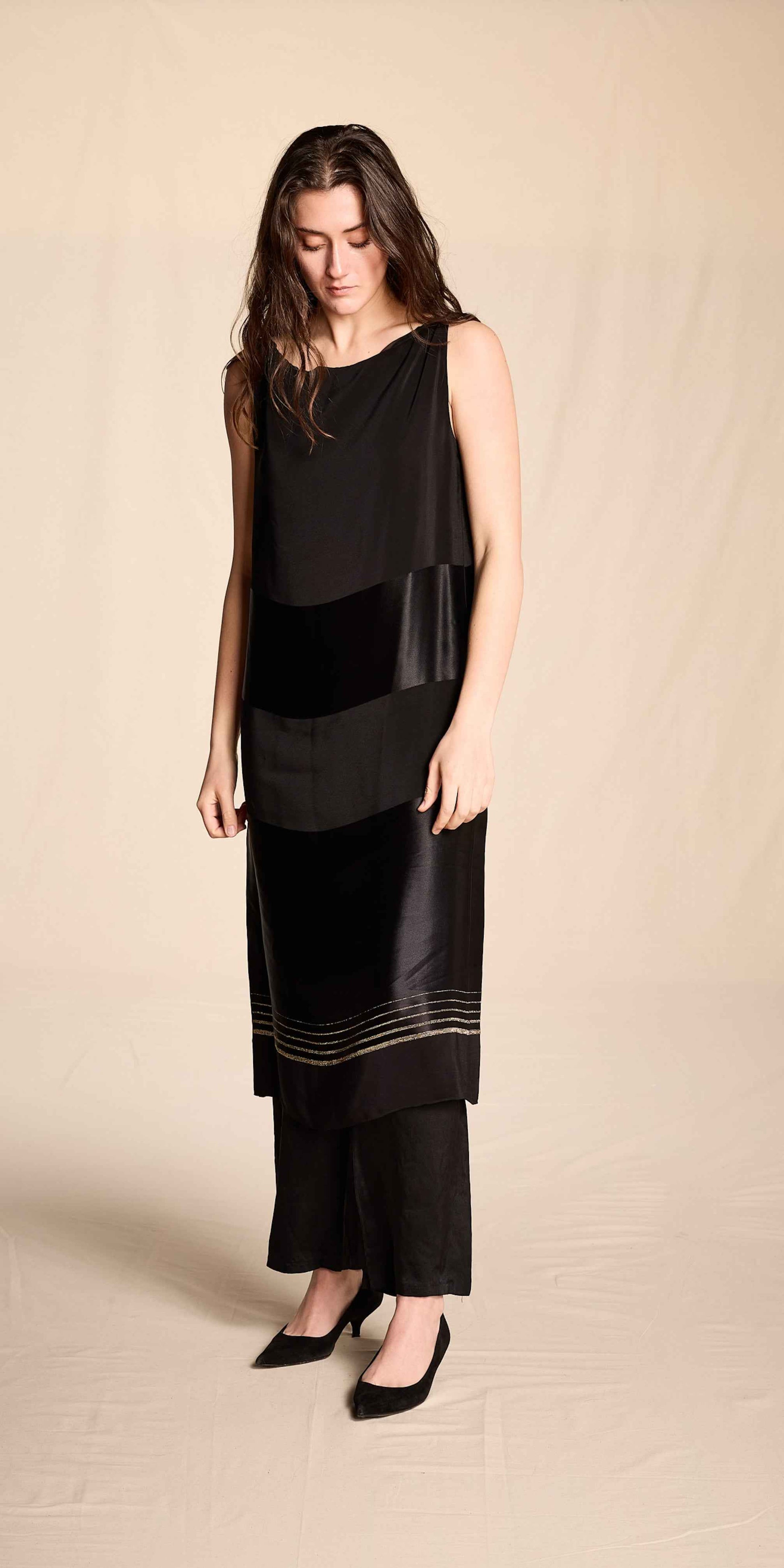 Bill Blass 1970s Black Silk Ensemble