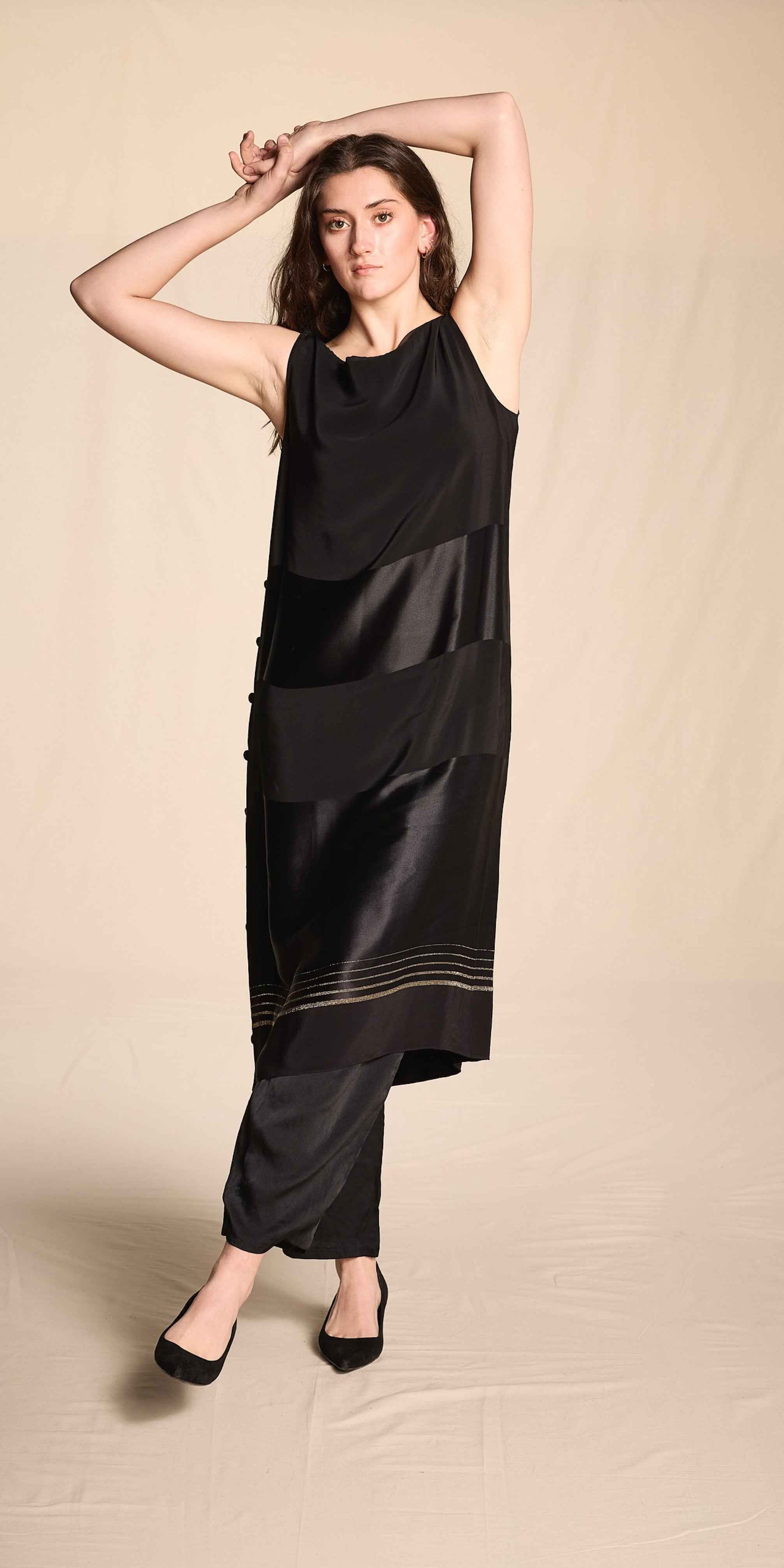 Bill Blass 1970s Black Silk Ensemble