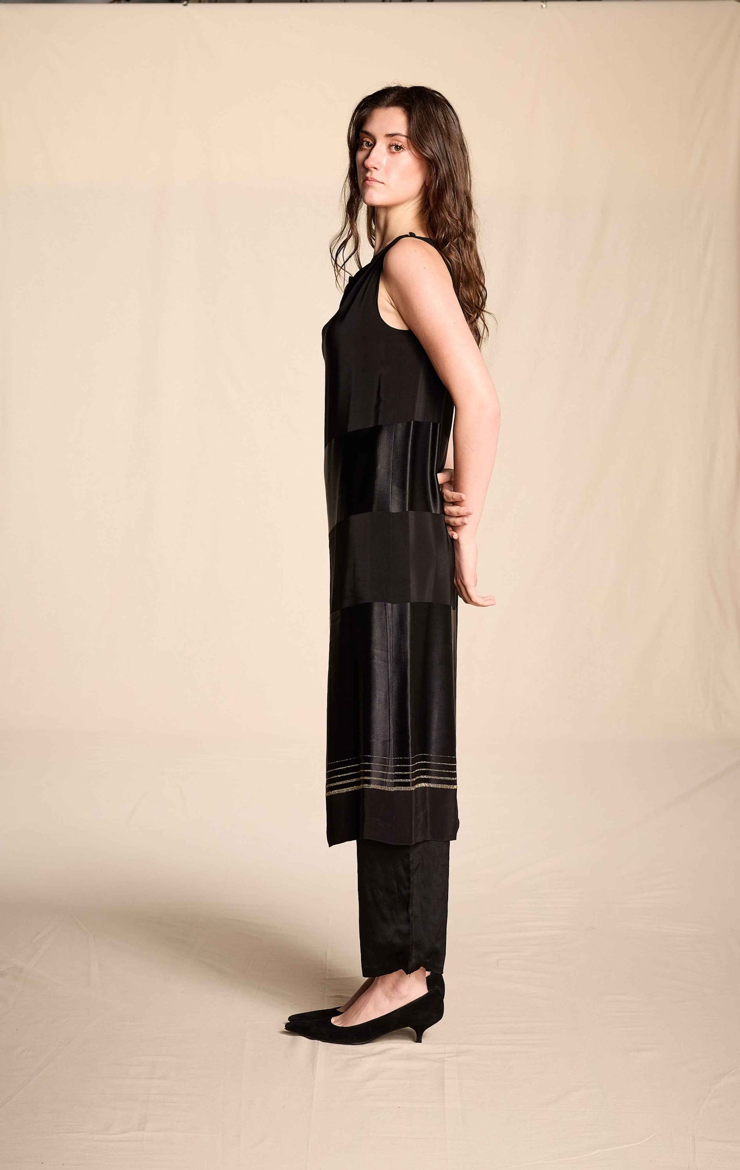 Bill Blass 1970s Black Silk Ensemble