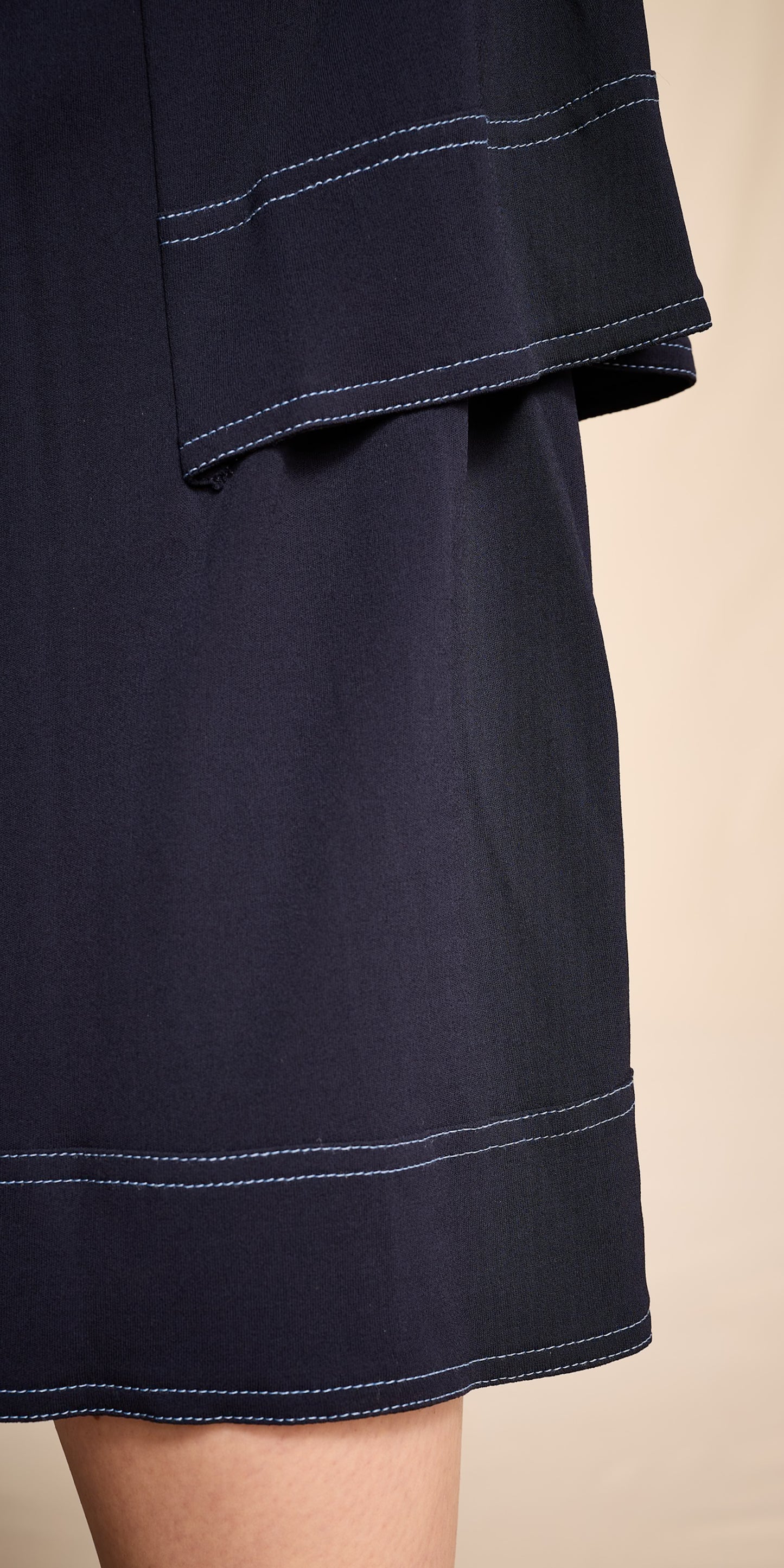 Jean Muir 1970s-1980s Navy Rayon Sailor Dress