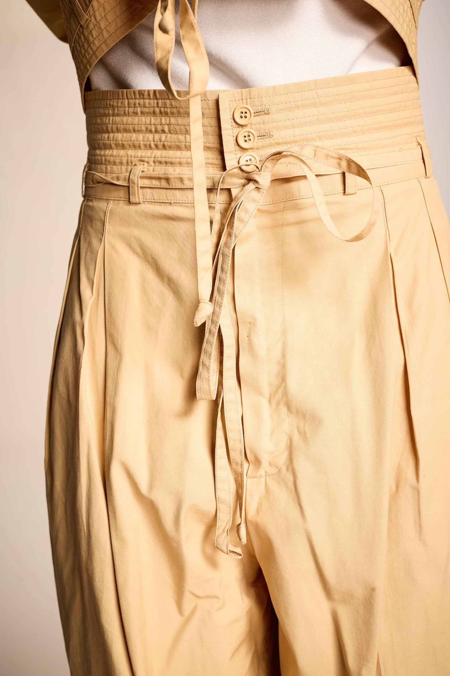 Yves Saint Laurent Spring/Summer 1978 Khaki Cotton Suit Ensemble