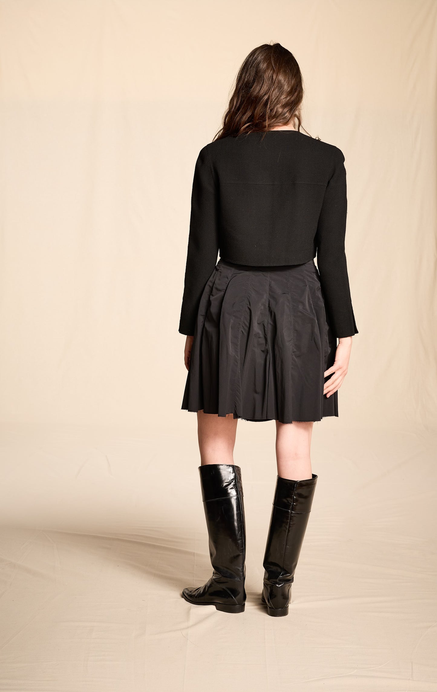 Miu Miu 2000s Black Nylon Blend Mini Skirt