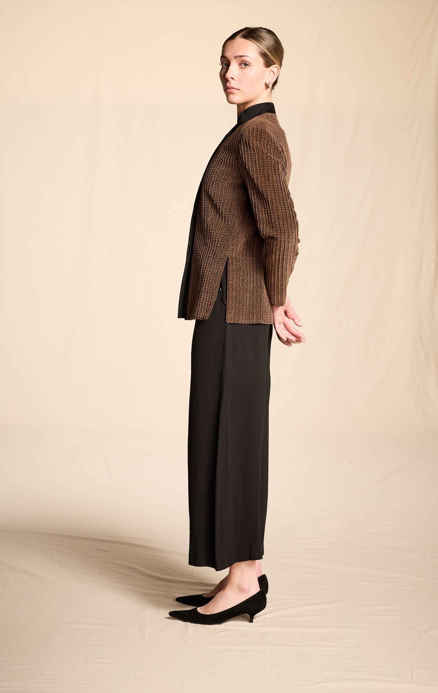 Yves Saint Laurent 1990s Black Crepe Swing Pants