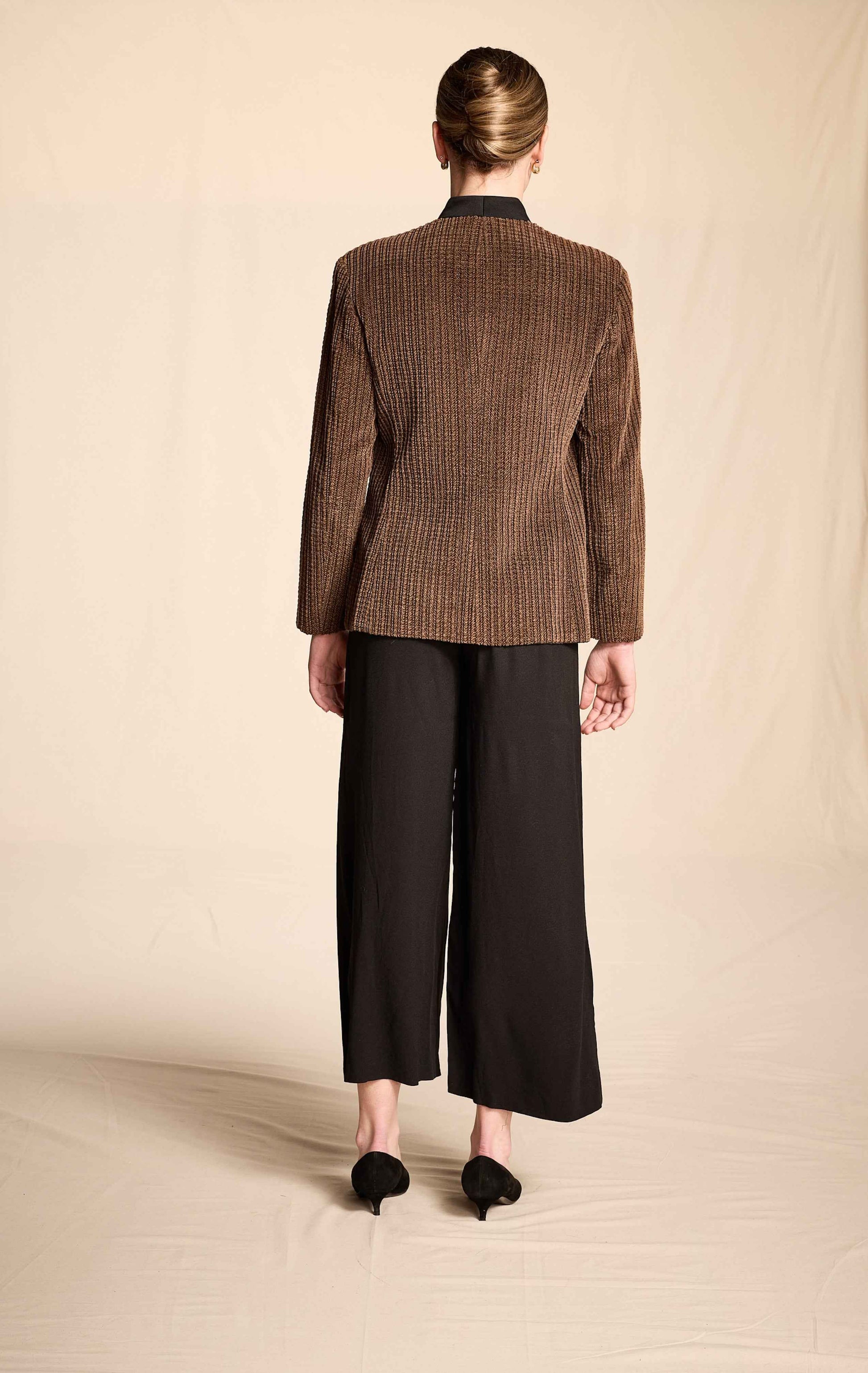 Yves Saint Laurent 1990s Black Crepe Swing Pants